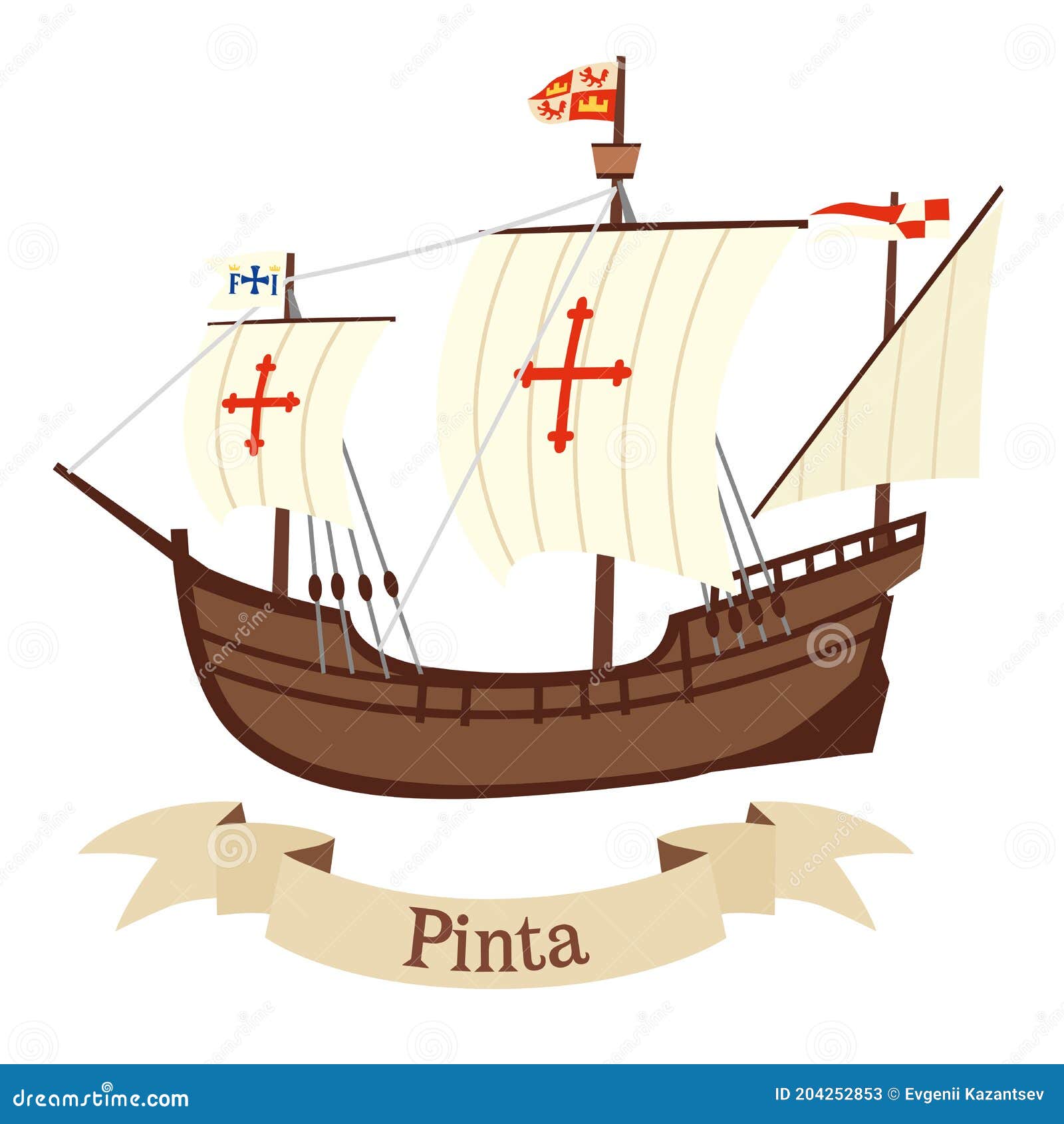 Pinta Sailing Ship RoyaltyFree Illustration 84088623