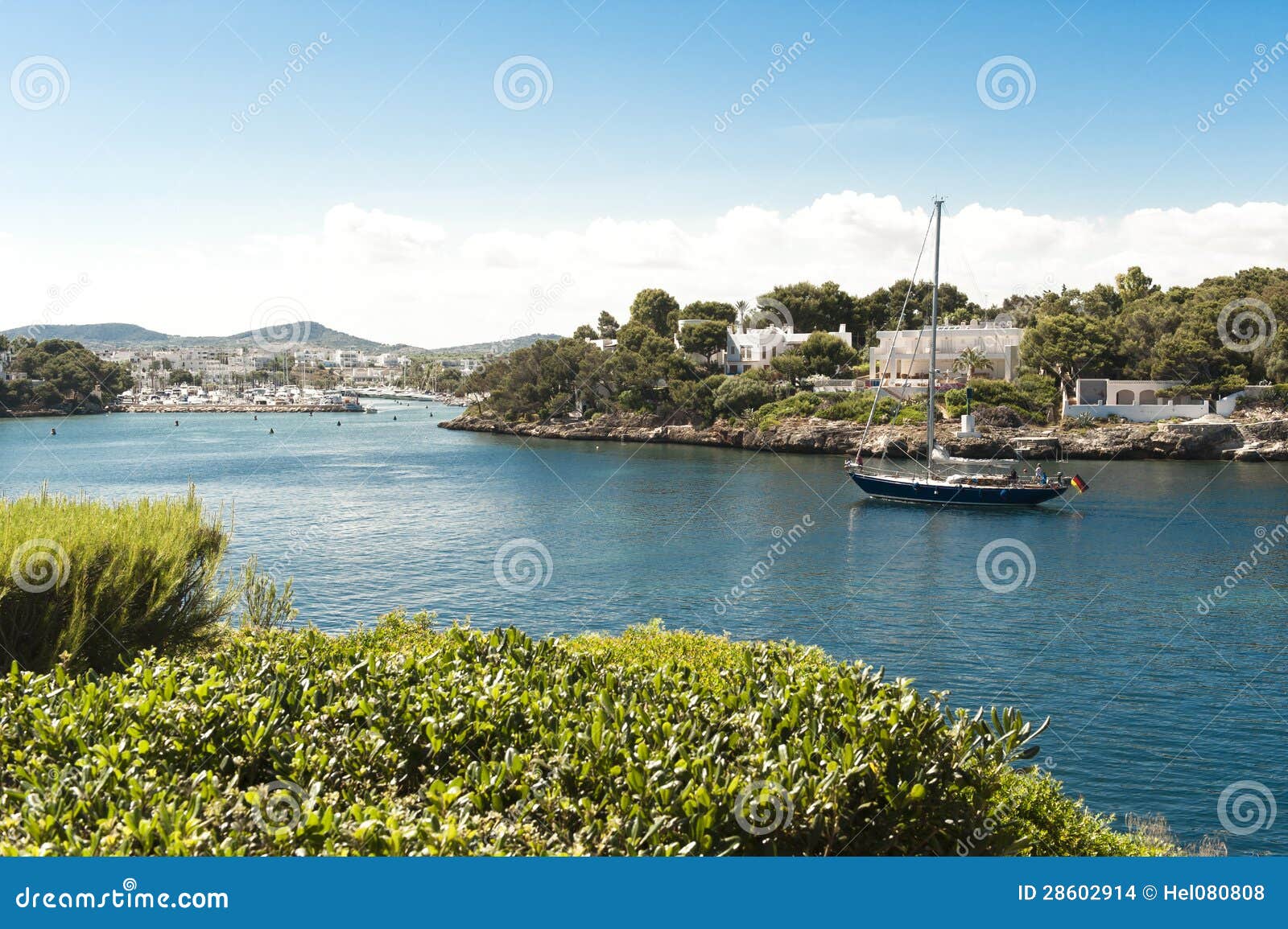 Sailing Ship Reaches Harbour in Majorca Editorial Stock Image Image