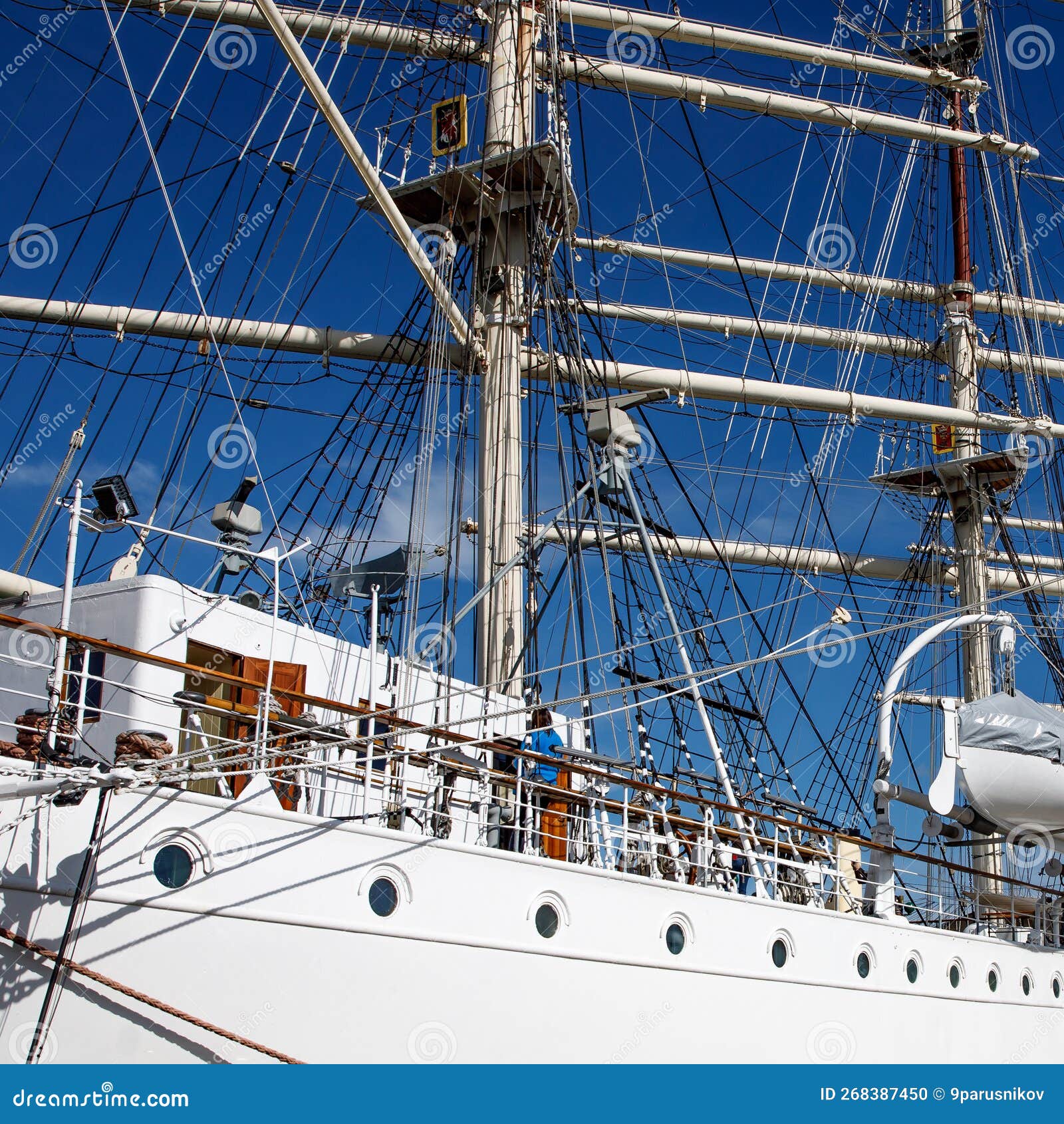 Sailing Ship Rigging, Masts and Cables. Stock Photo Image of nautical