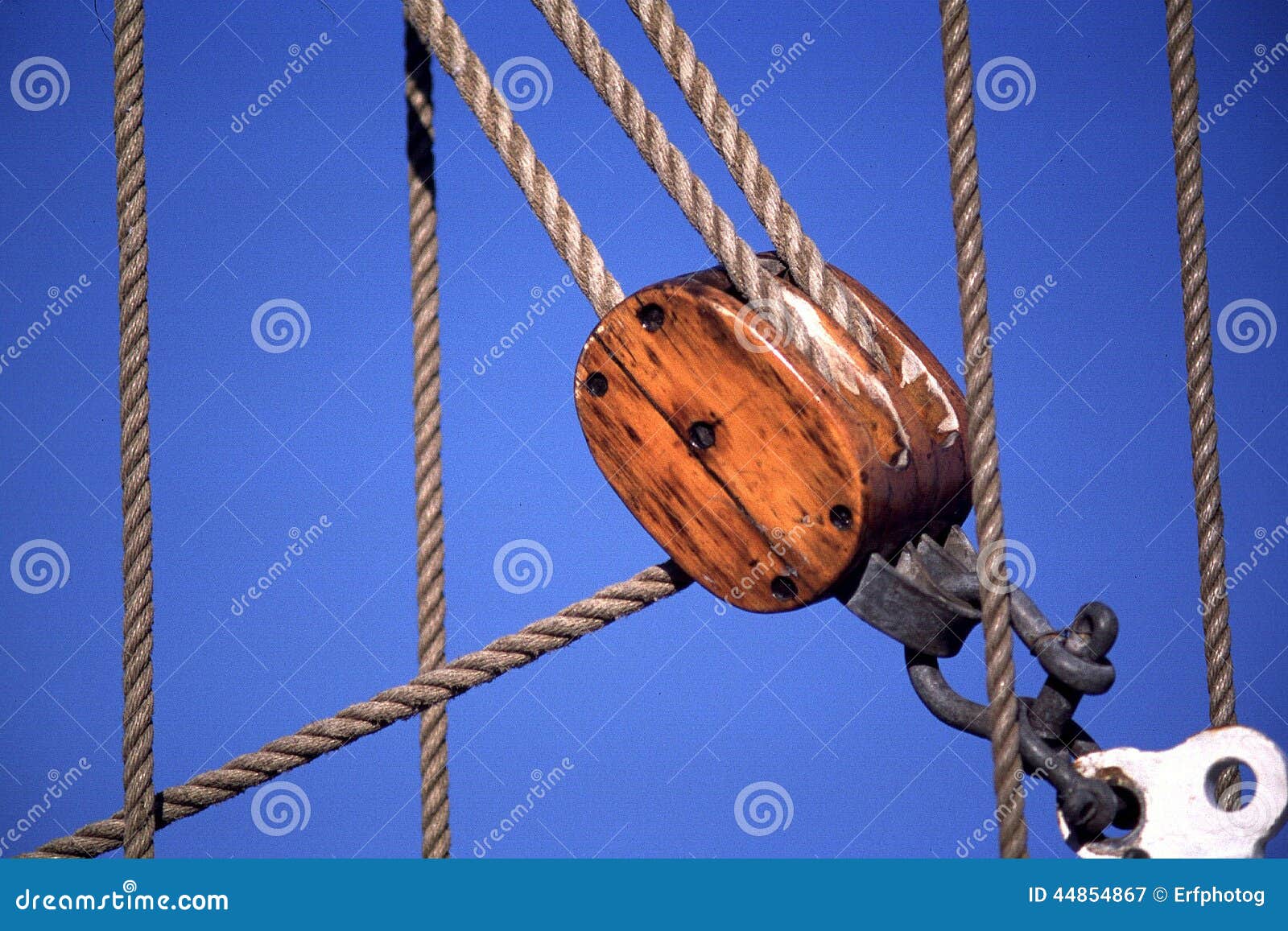 Sailing Ship Ropes And Pulley Stock Image - Image: 44854867