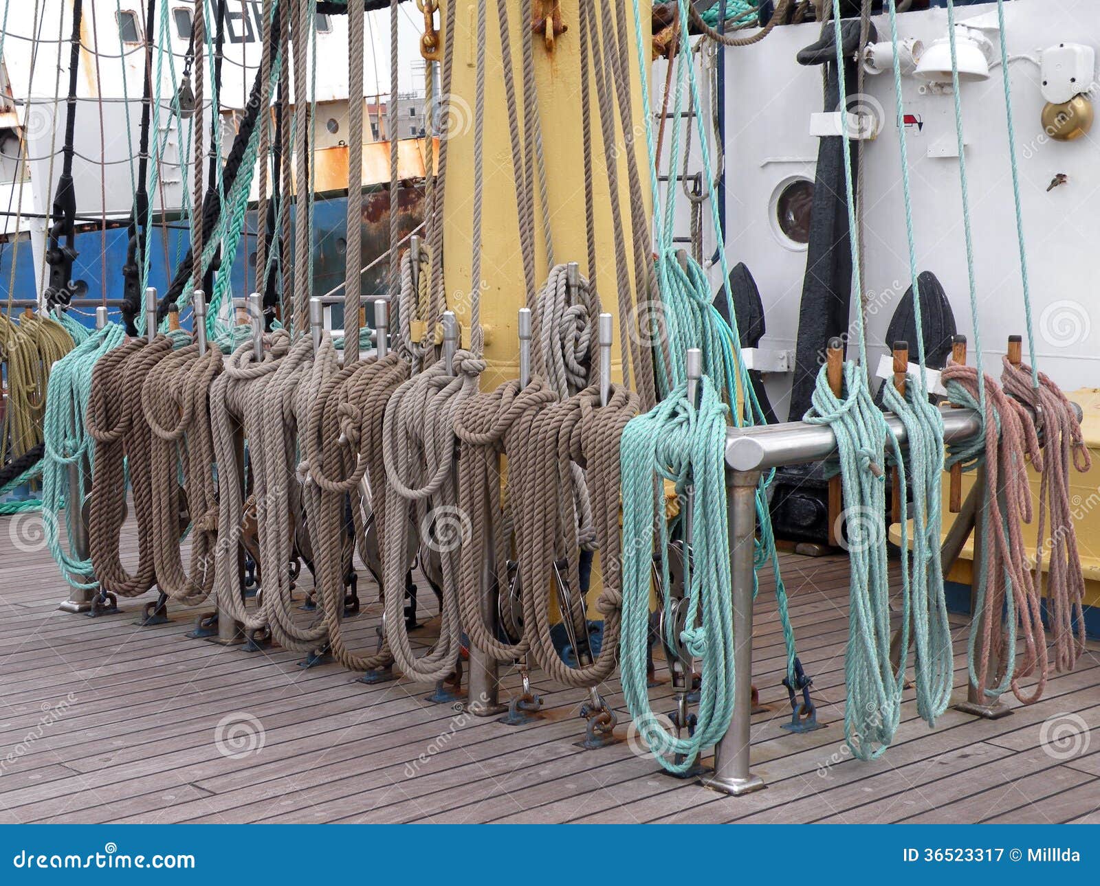 Sailing ship ropes stock image. Image of sails, sailing 36523317