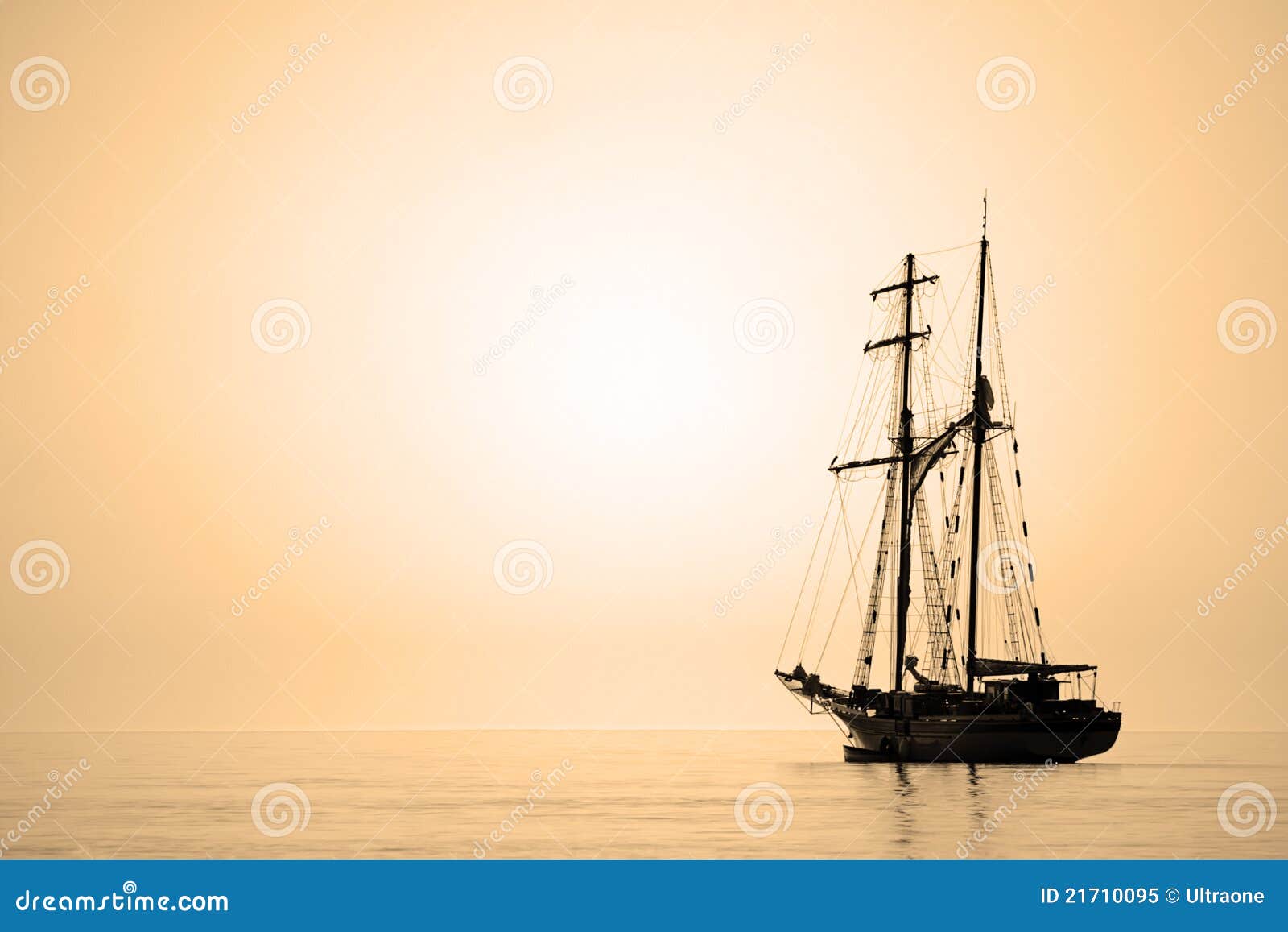 sailing ship sepia toned.