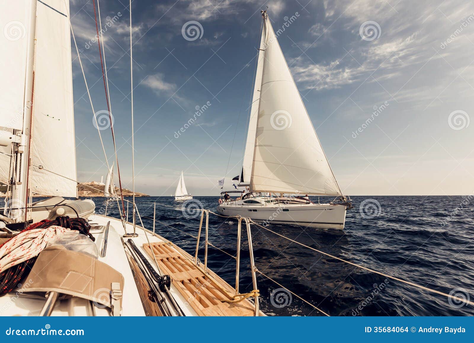 sailing ship yachts with white sails