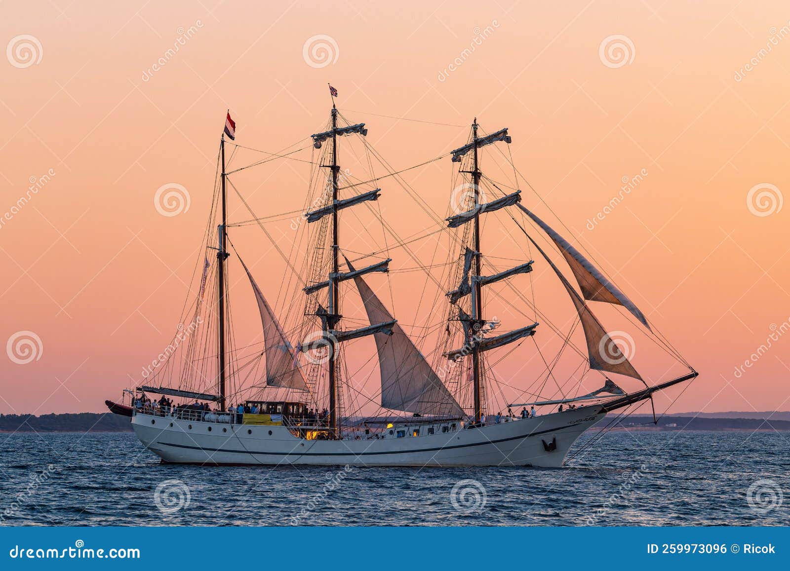 Sailing Ships on the Baltic Sea in WarnemÃ¼nde, Germany Stock Photo