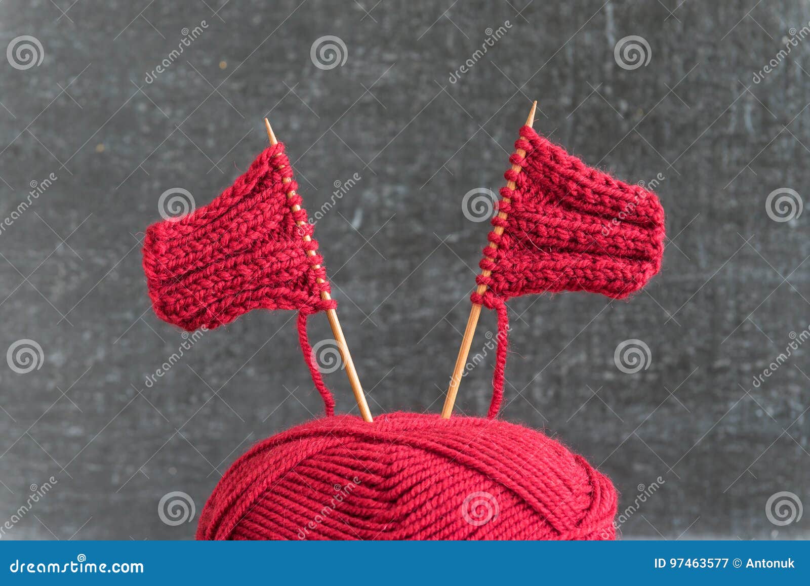 Sailing Ships Made from Red Yarn and Knitting Needles Stock Image Image of sail, background