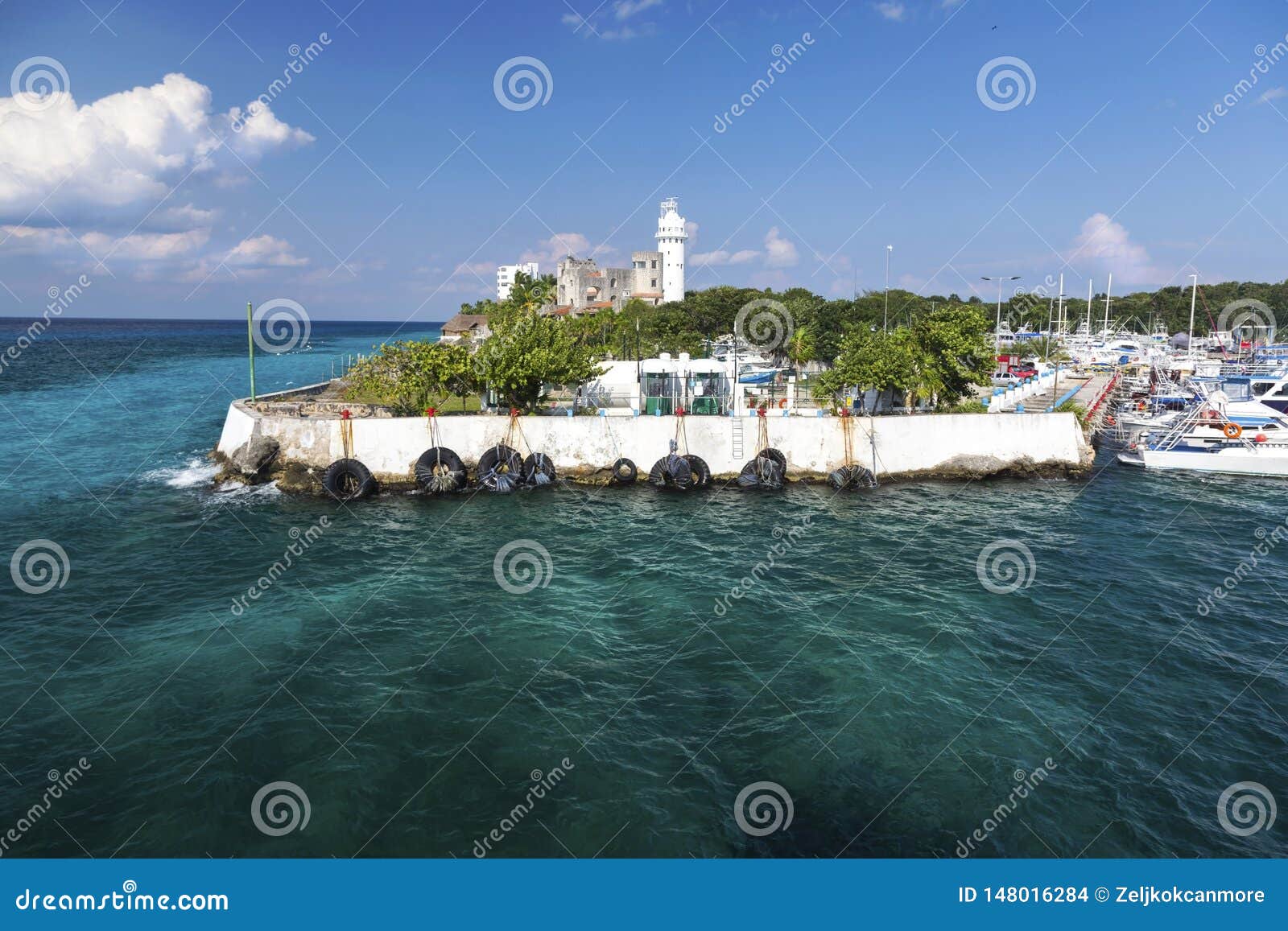 sailing ships marina tropical caribbean sea harbor tourist resort cozumel mexico