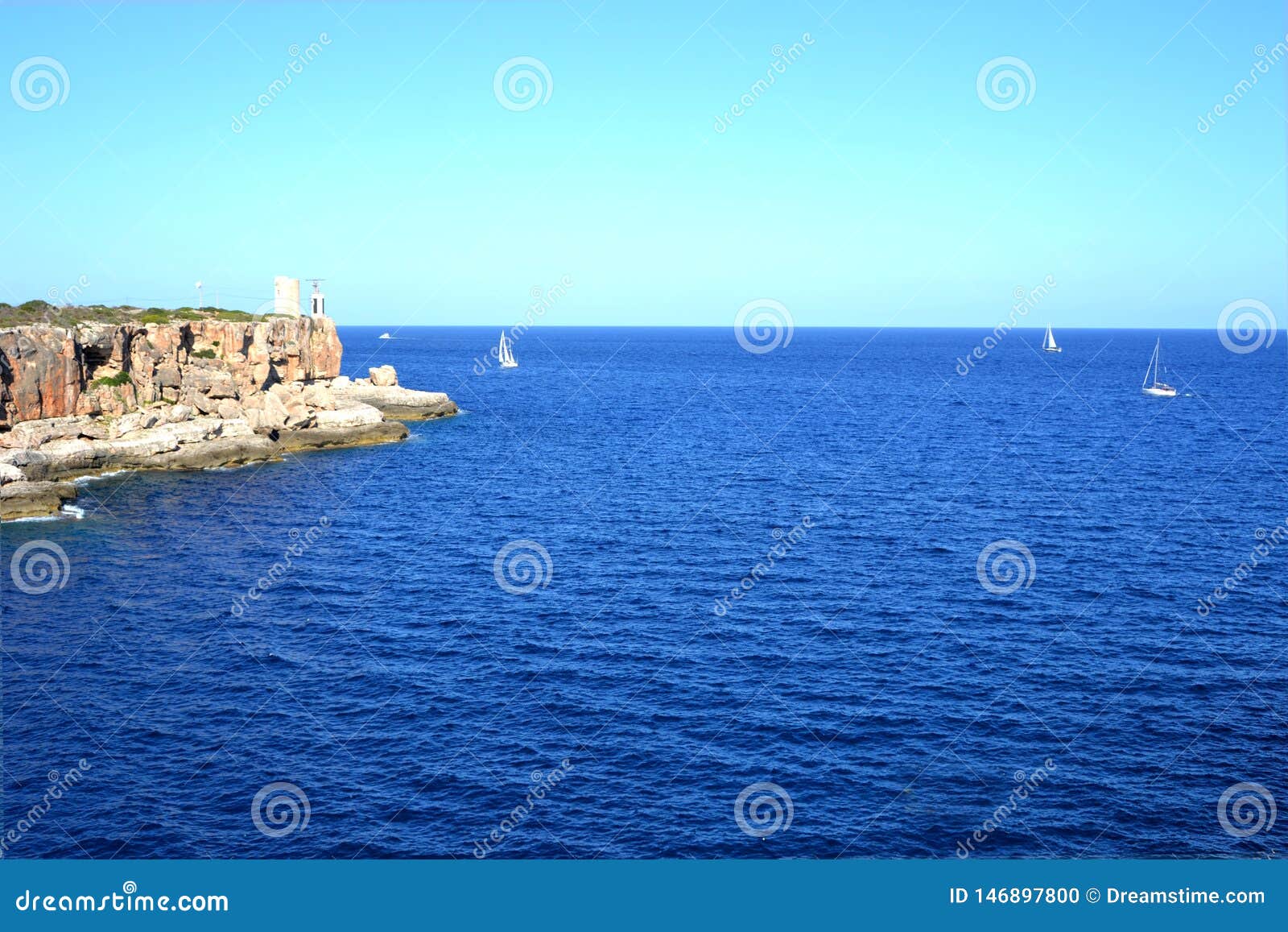 sailing ships at the mediterranean sea