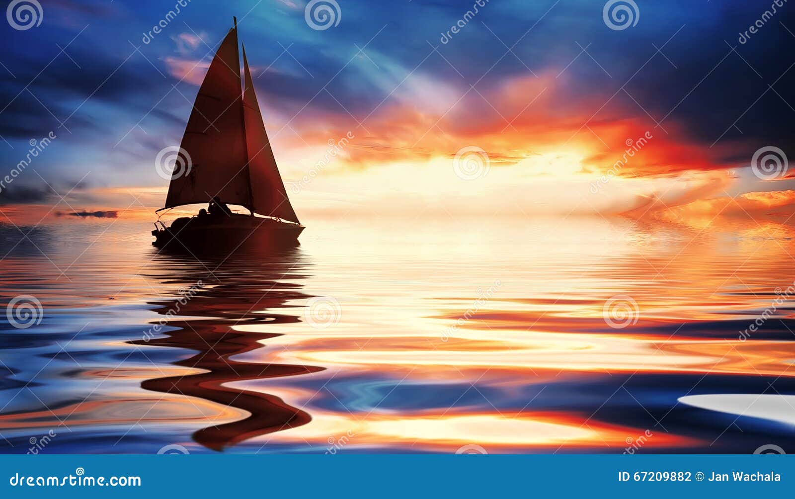 sailing at sunset