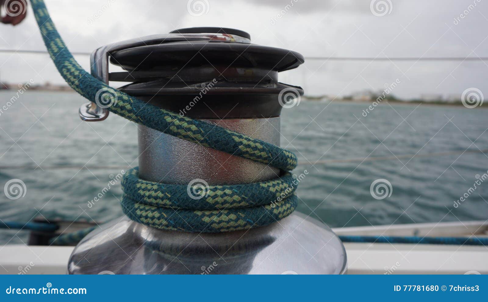Sailing winch stock photo. Image of ocean, sail, boat 77781680