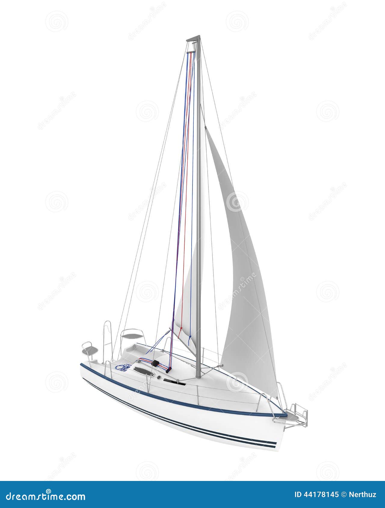 Sailing Yacht Isolated Stock Illustration - Image: 44178145