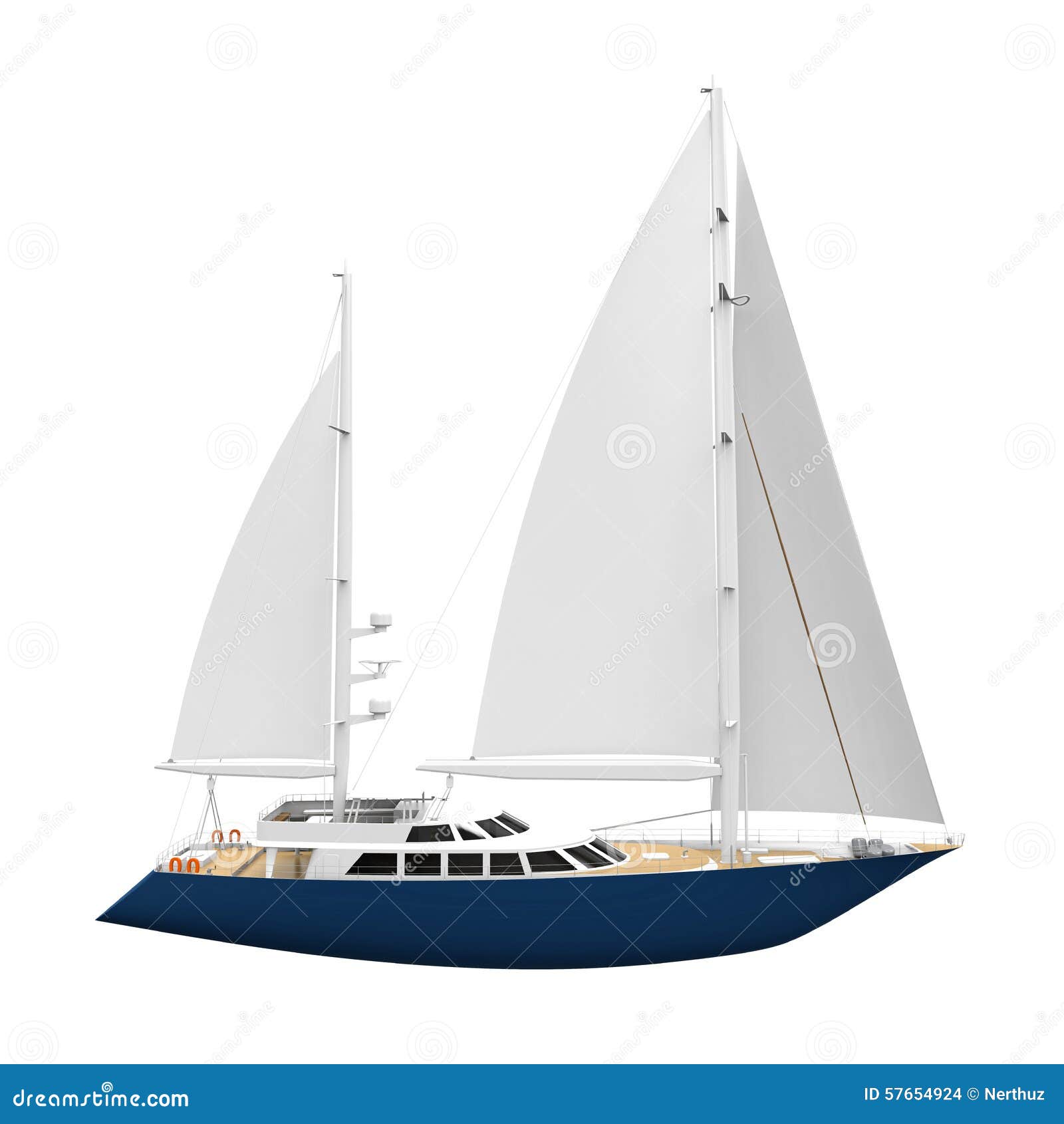 sailboat on white background