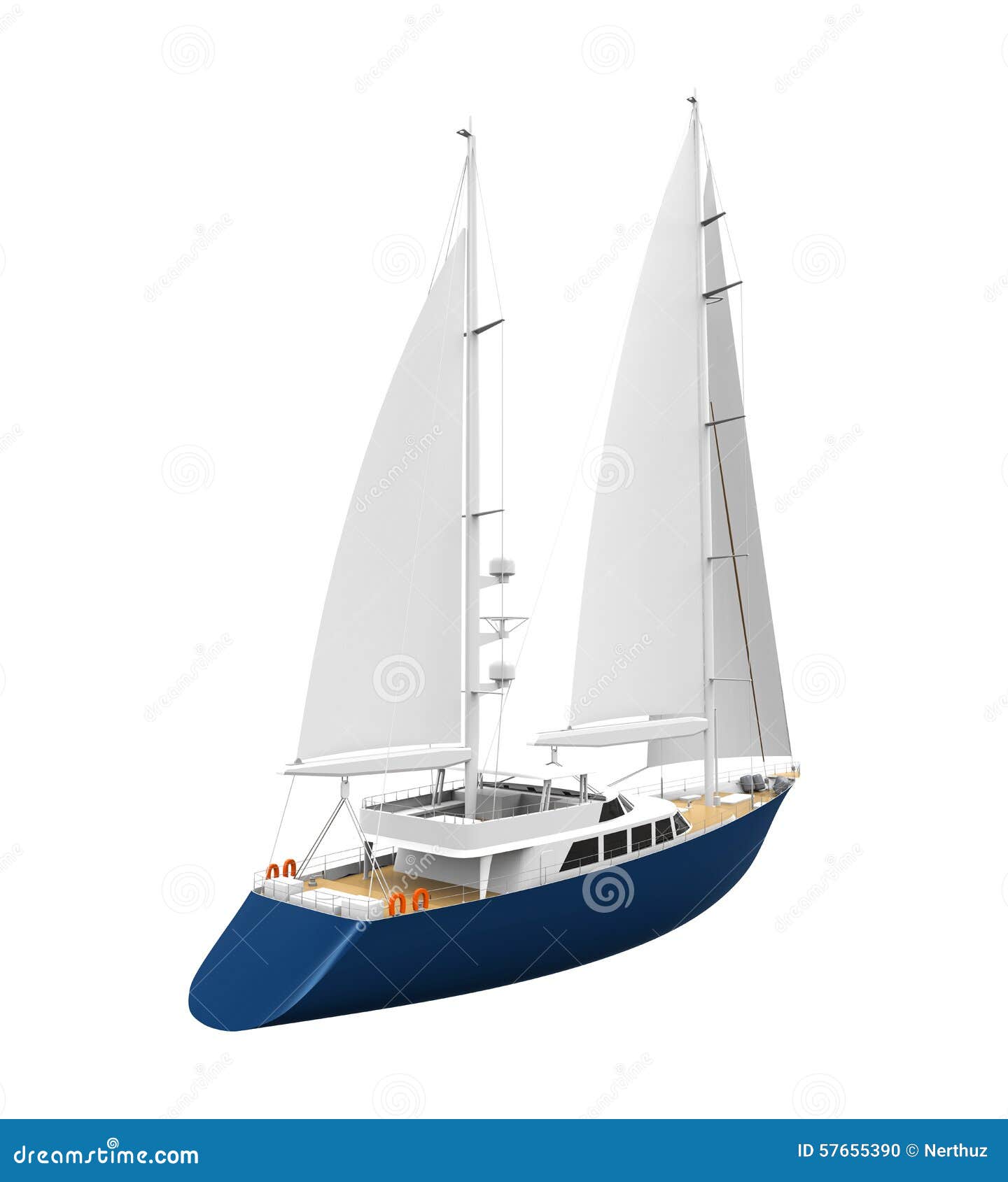Sailing Yacht Isolated Stock Illustration - Image: 57655390