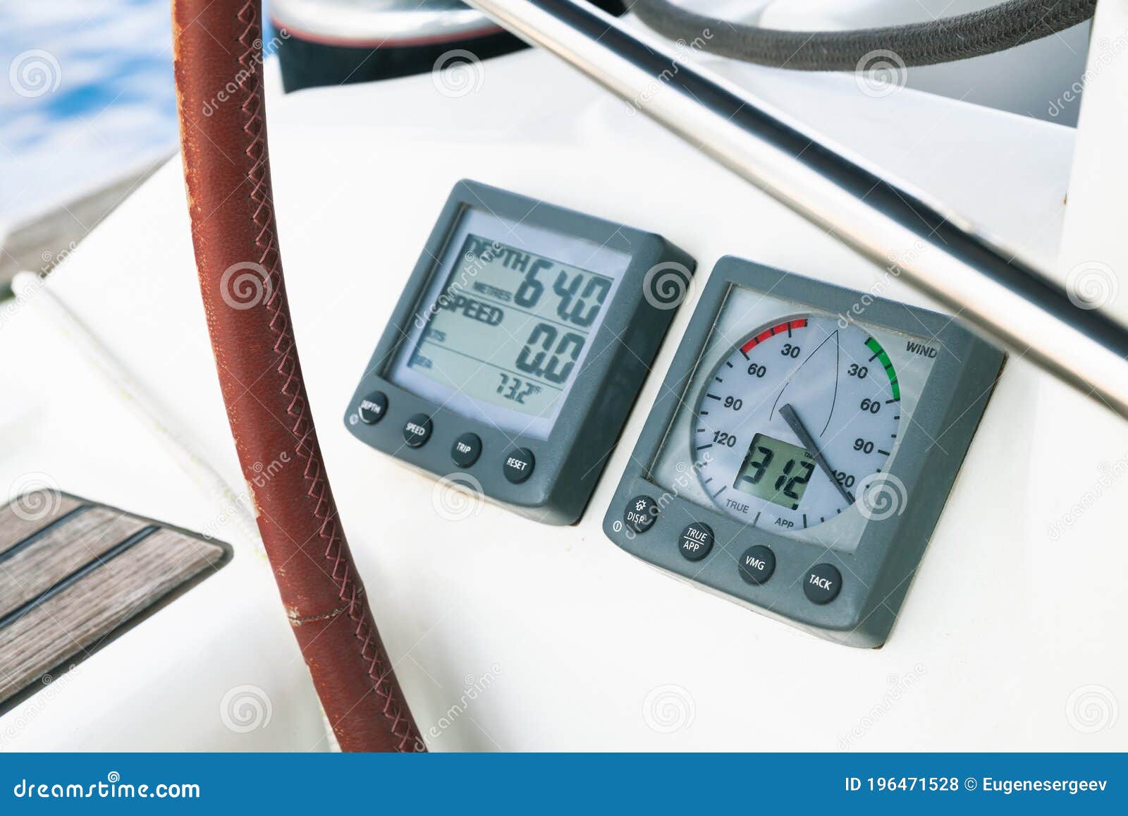 Sailing Yacht Navigation Equipment, Control Panel Stock Photo Image