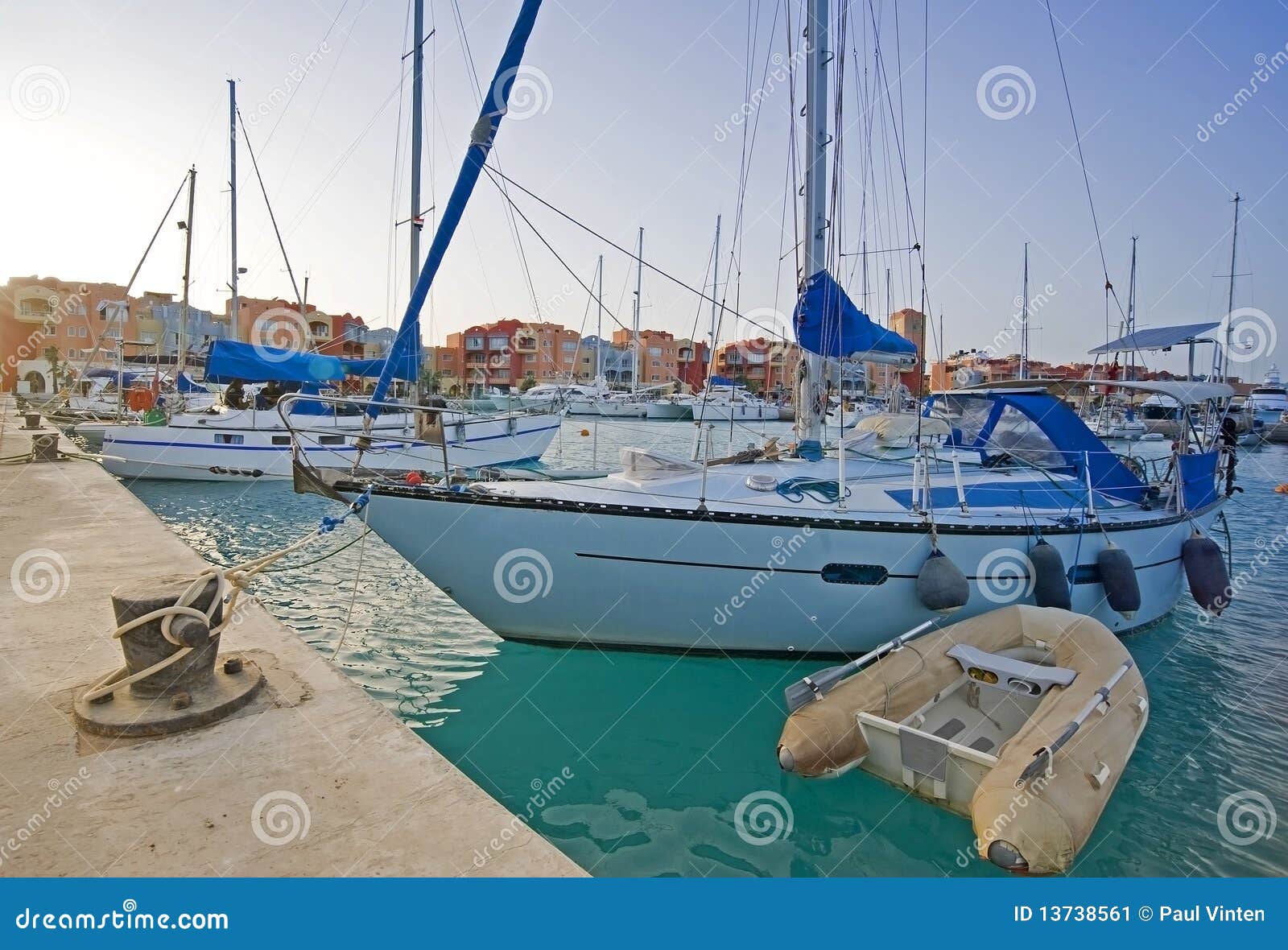 Sailing yachts in a marina stock image. Image of seaside 13738561