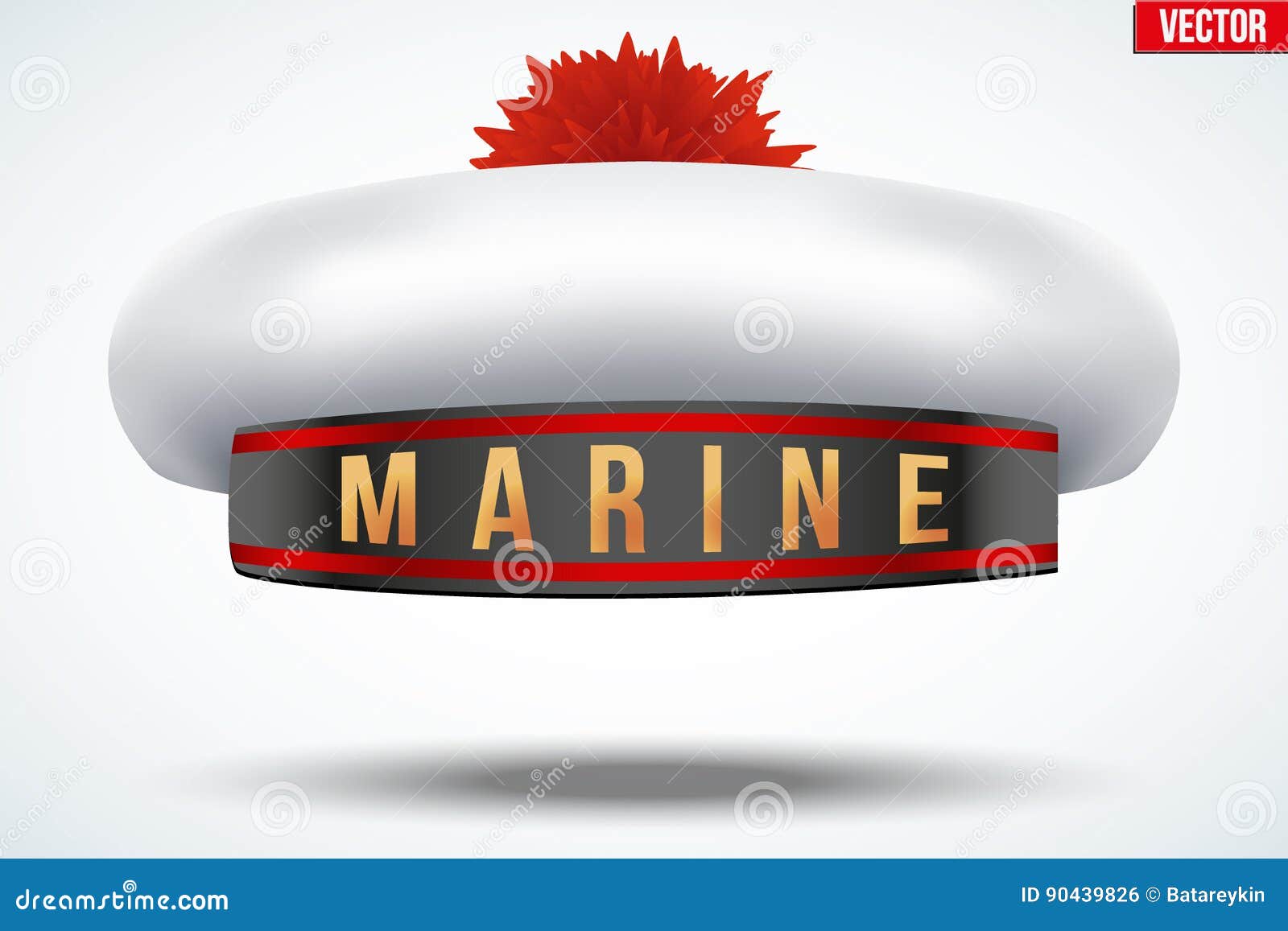 Sailor beret with pompom stock vector. Illustration of bobble 90439826