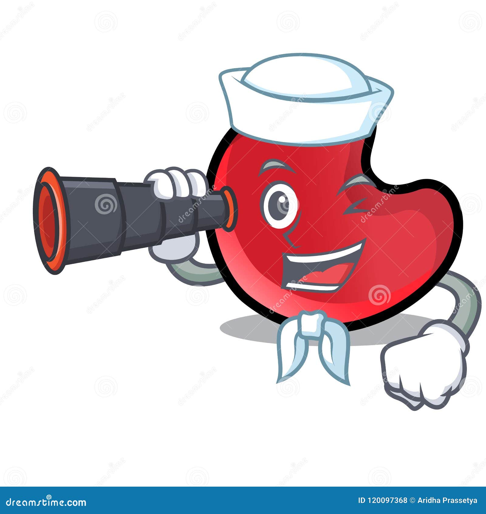 sailor with binocular candy moon mascot cartoon