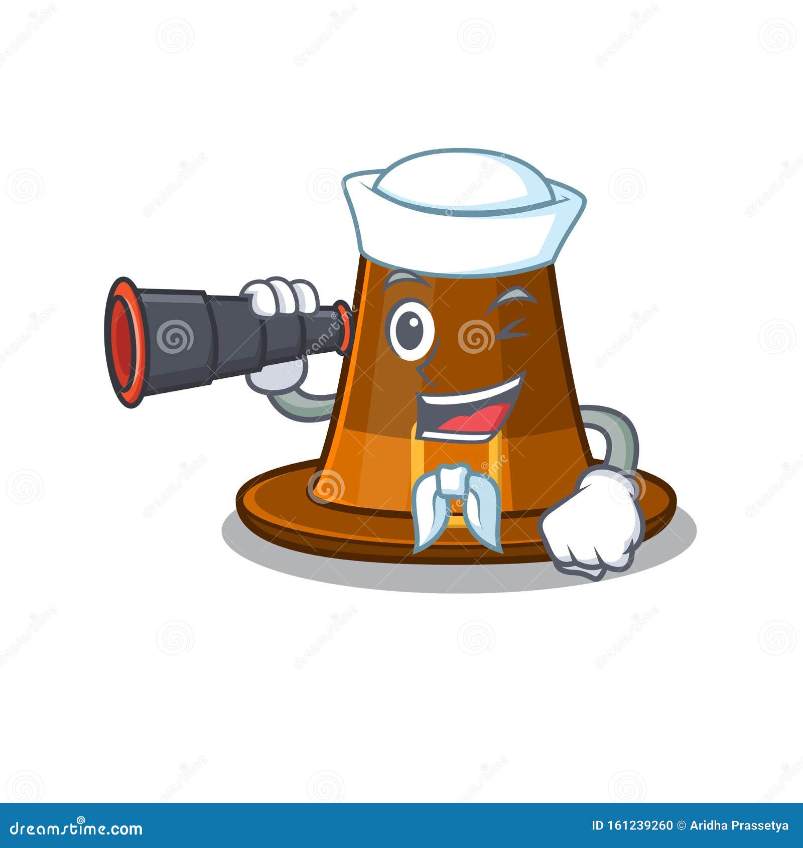 Sailor with Binocular Pilgrims Hat in the Character Shape Stock Vector Illustration of clothes