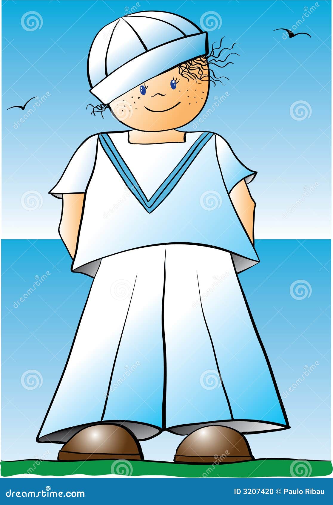 Chubby sailor boy cartoon