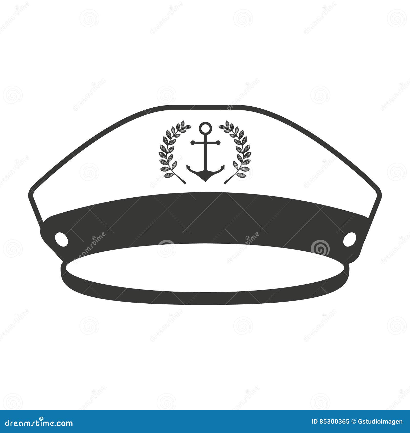 Sailor cap isolated icon stock vector. Illustration of draw 85300365