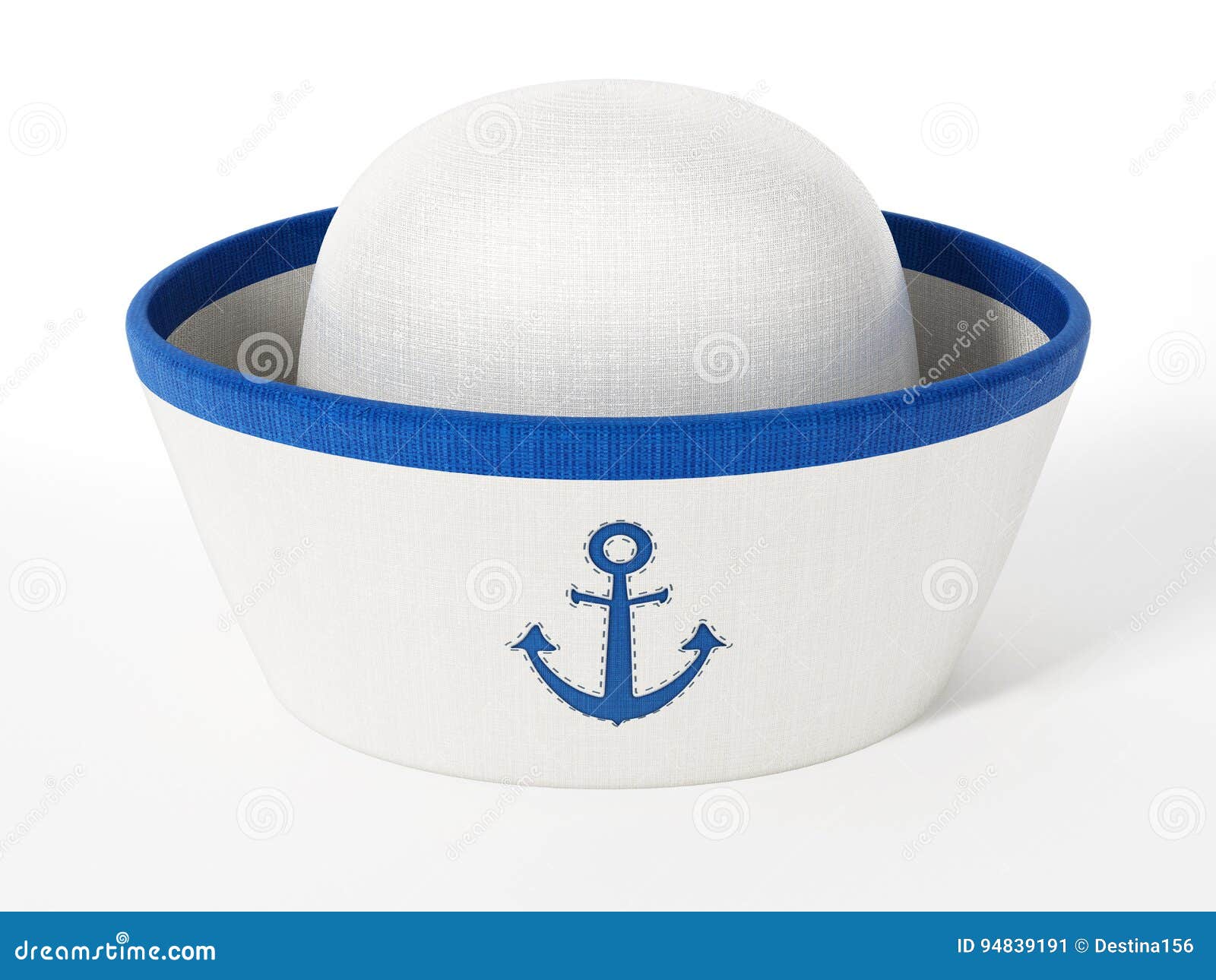 Sailor Hat with Anchor Icon Isolated on White Background Stock