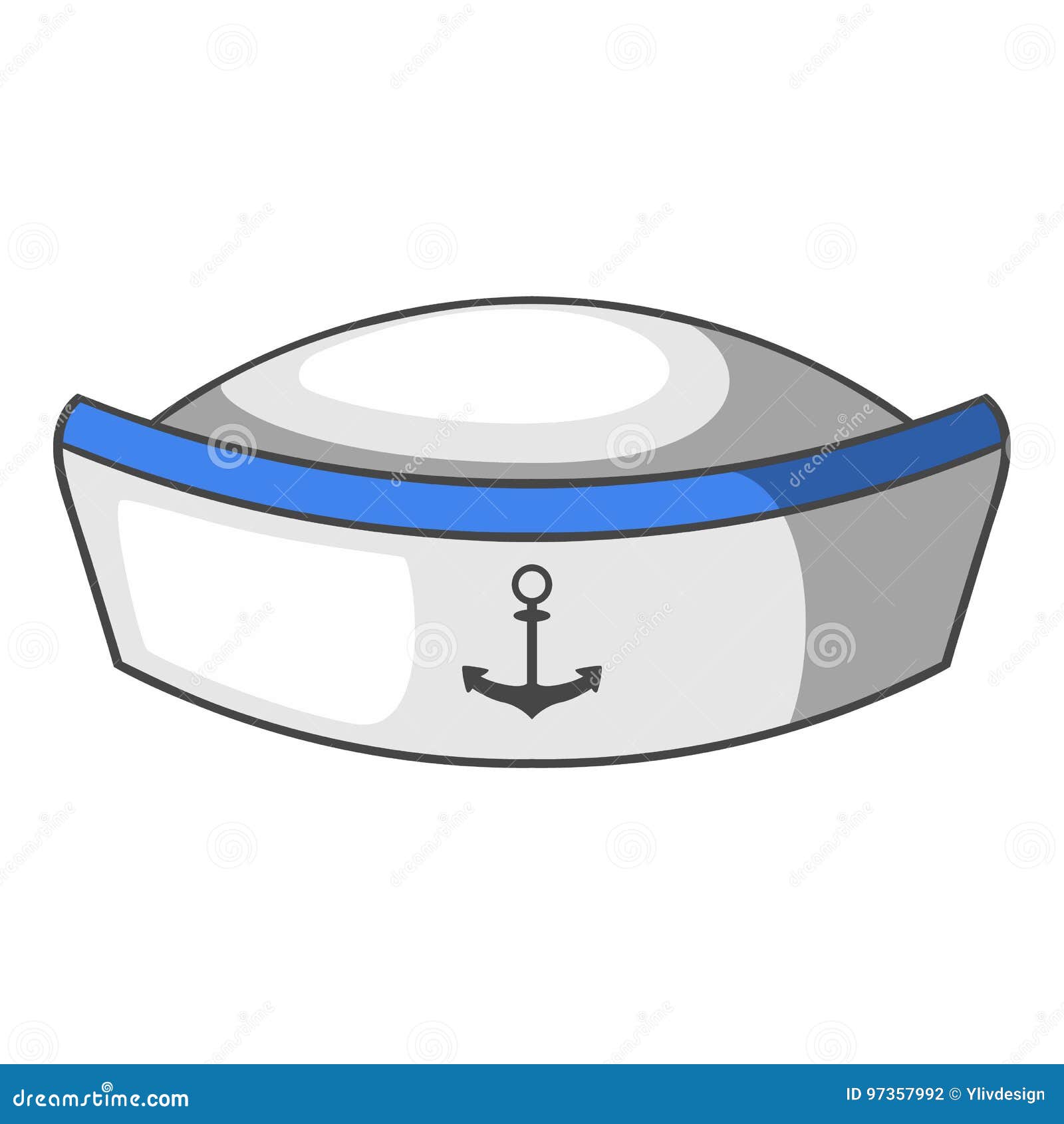 Sailor Hat Icon, Cartoon Style Stock Vector Illustration of isolated