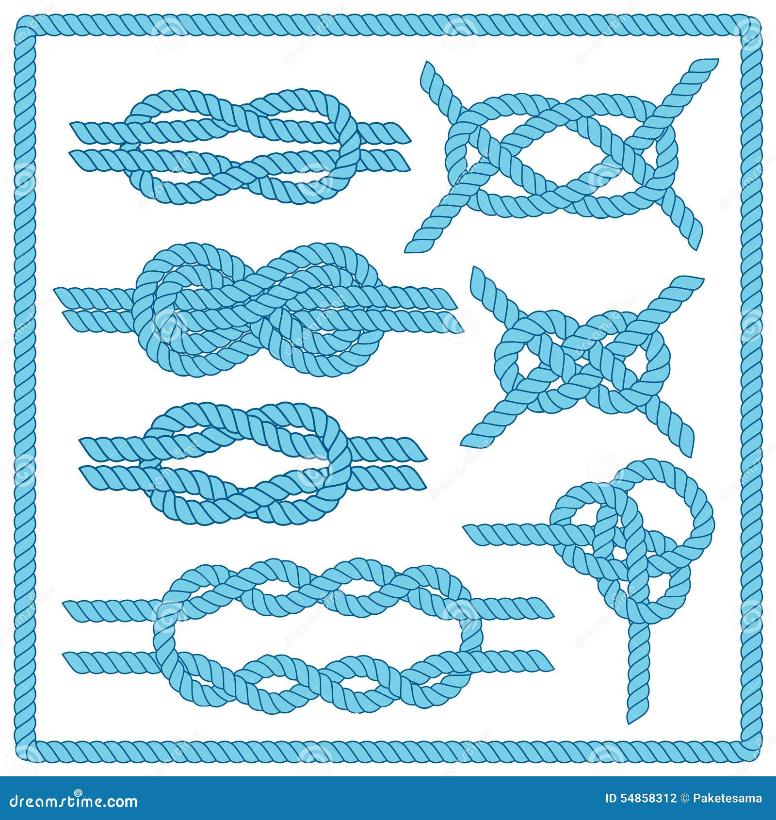 Sailor knot set stock vector. Illustration of connection - 54858312