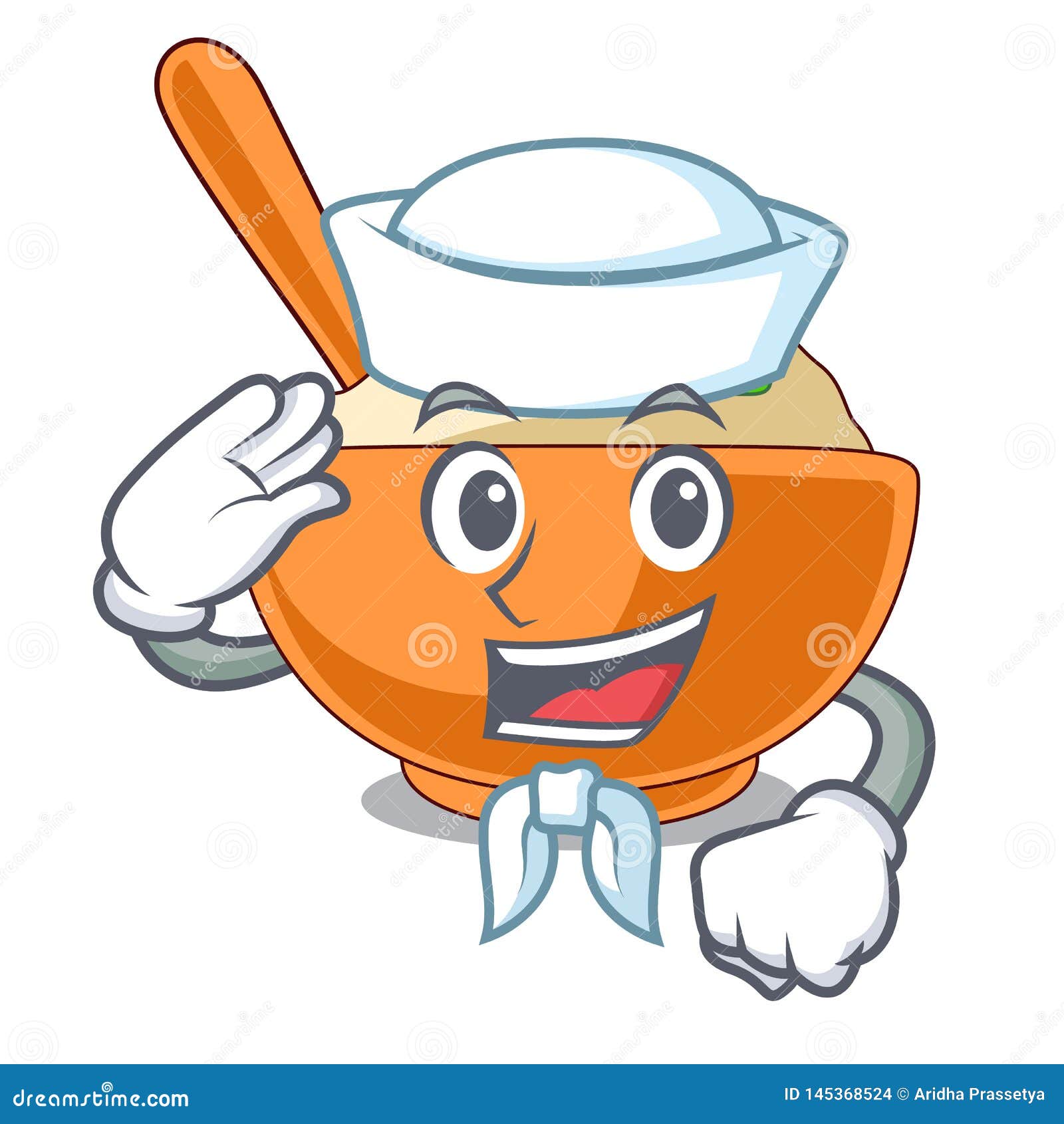 Sailor Mashed Potatoes Served in Character Bowls Stock Vector