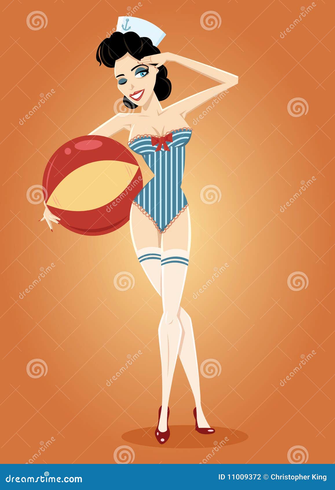 Sailor Pin Up Illustration Stock Vector Image Of Person 11009372