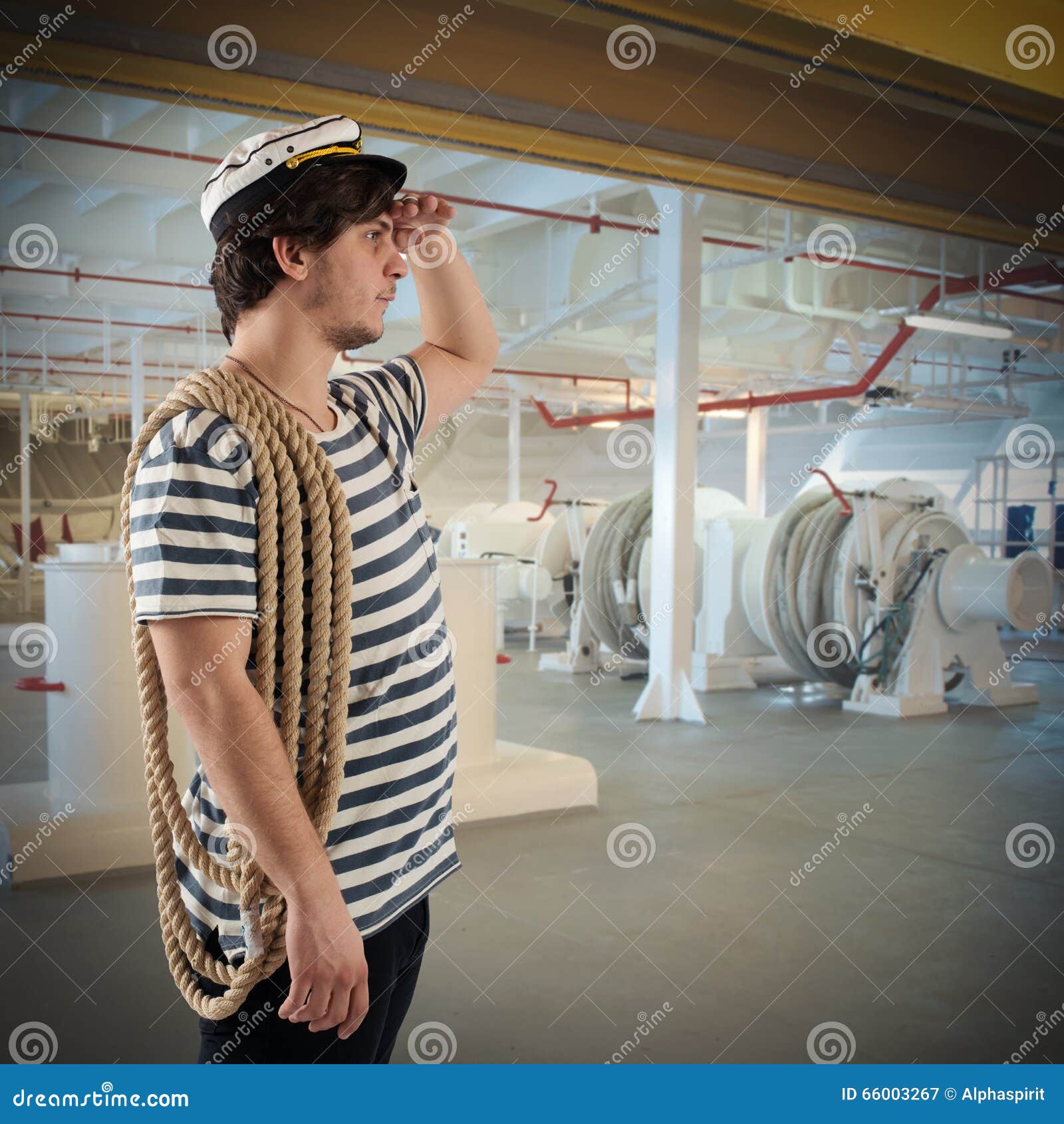 Sailor on ship stock image. Image of equipment, seaman 66003267