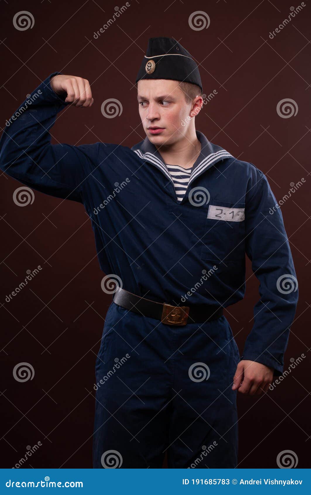 Sailor in studio stock image. Image of male, sailor - 191685783