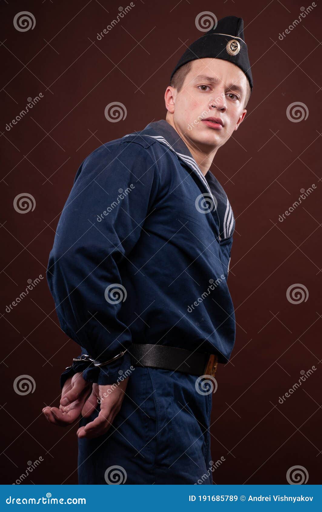 Sailor in studio stock image. Image of expression, bicep - 191685789