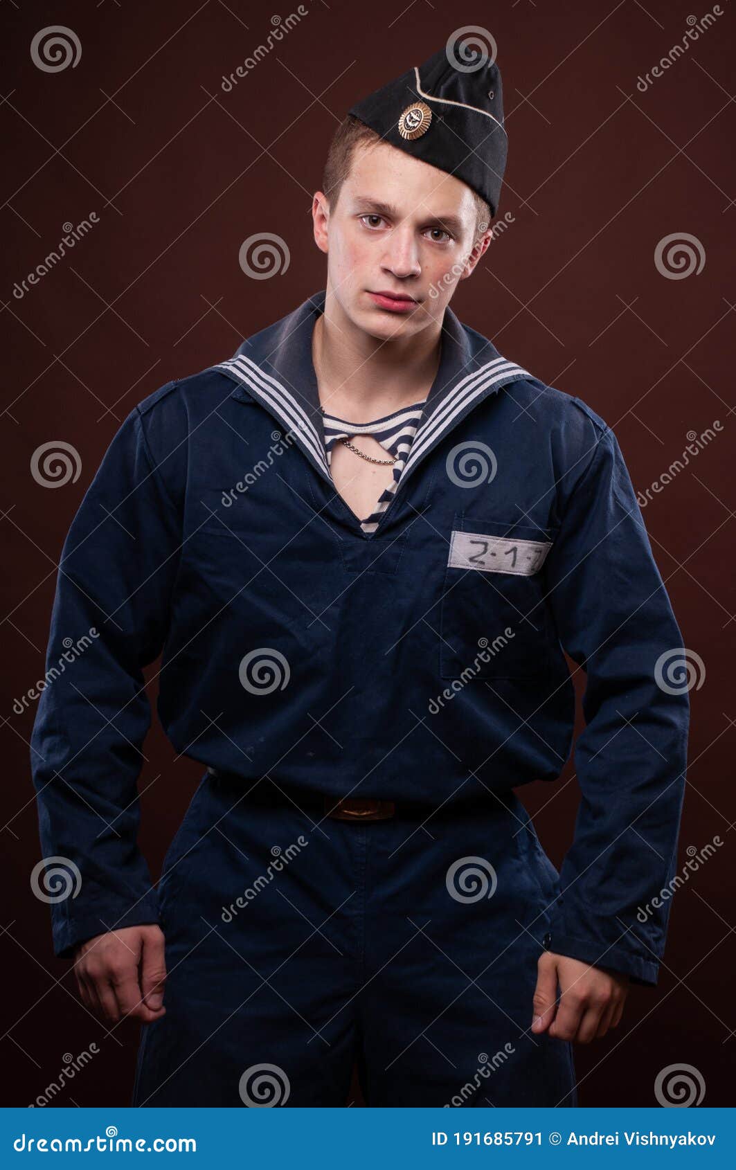 Sailor in studio stock image. Image of expression, male - 191685791