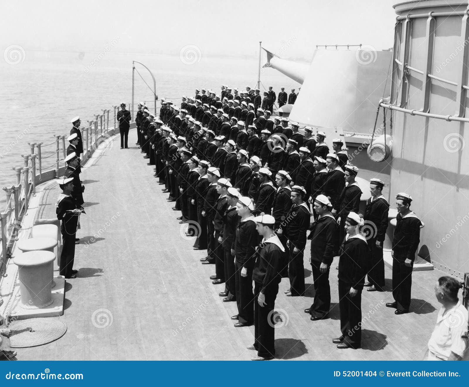 sailors at attention on naval ship