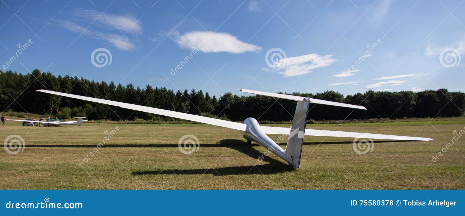 Sailplane on an airfield stock photo. Image of sailplane 75580378