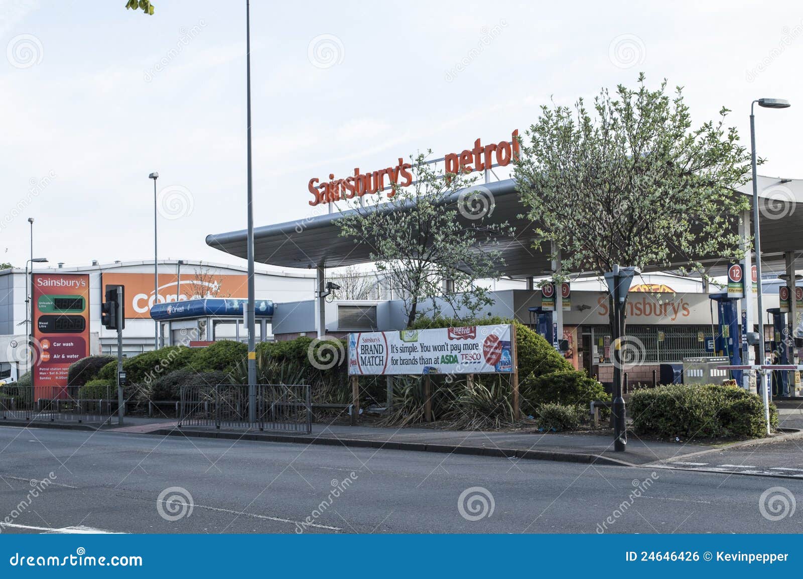 Sainsbur S Petrol Station Building Editorial Photo Image of orange