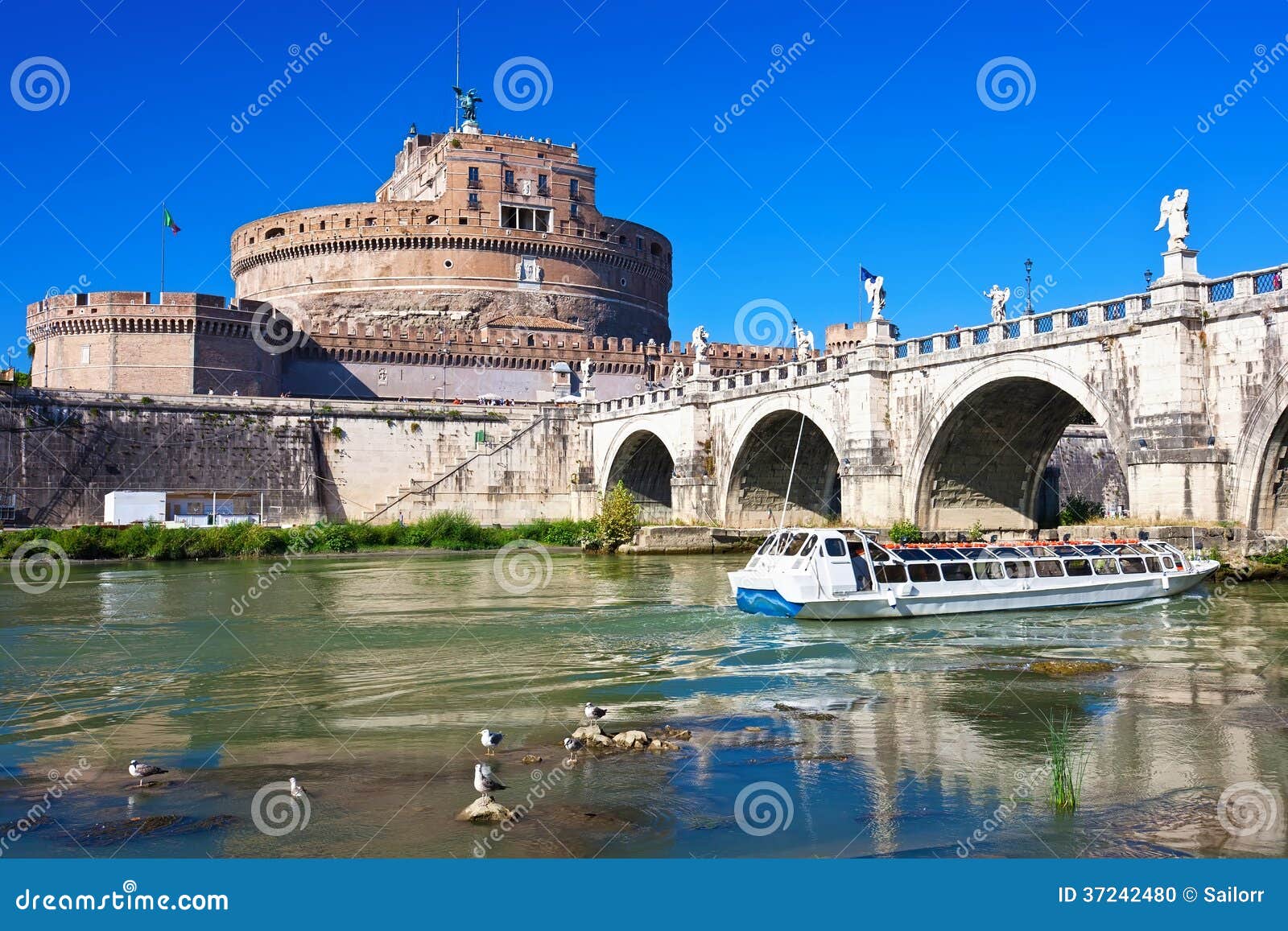 Saint Angel castle stock photo. Image of angelo, marble 37242480