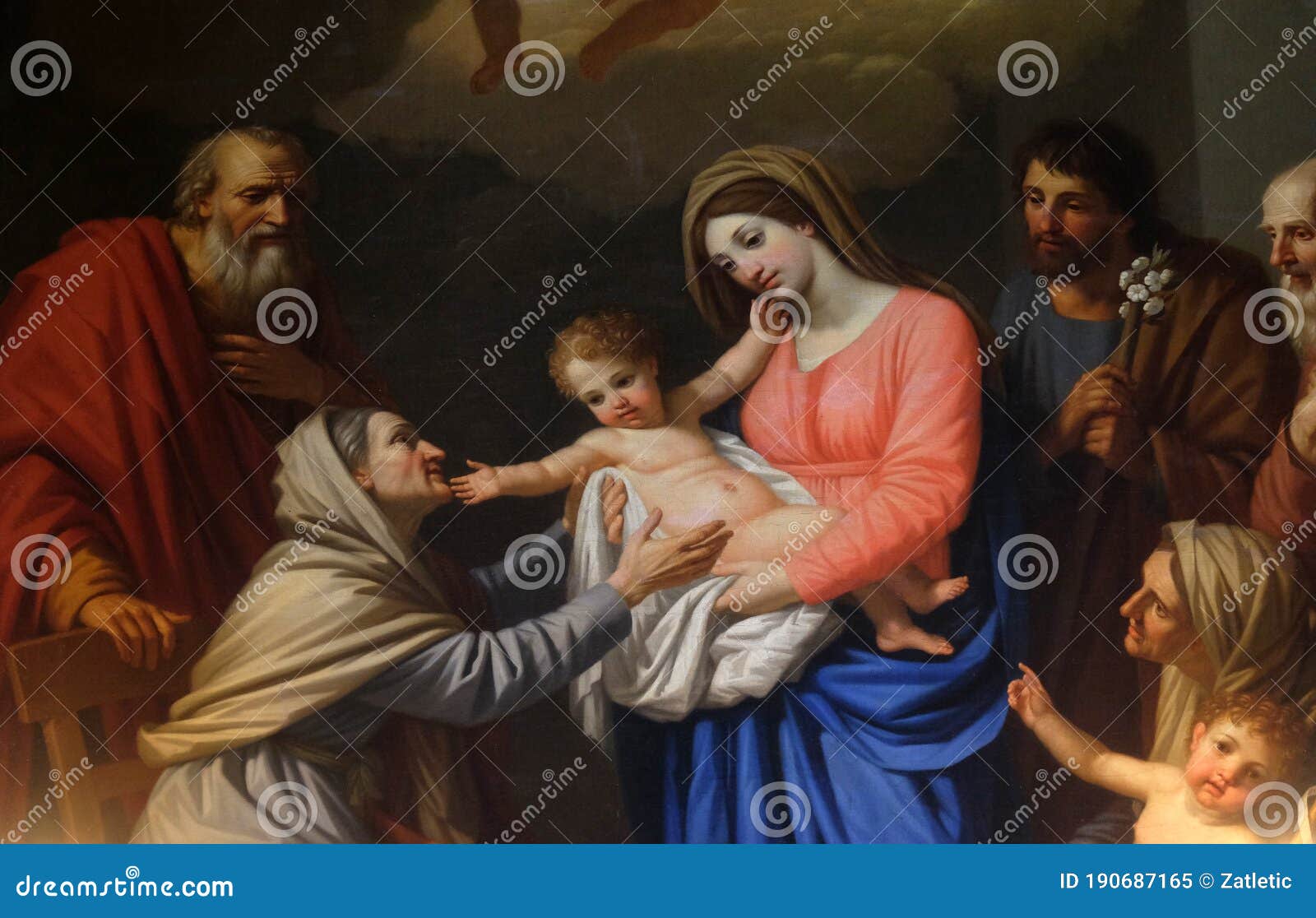 saint anne adores the child by stefano tofanelli, basilica of saint frediano, lucca, italy