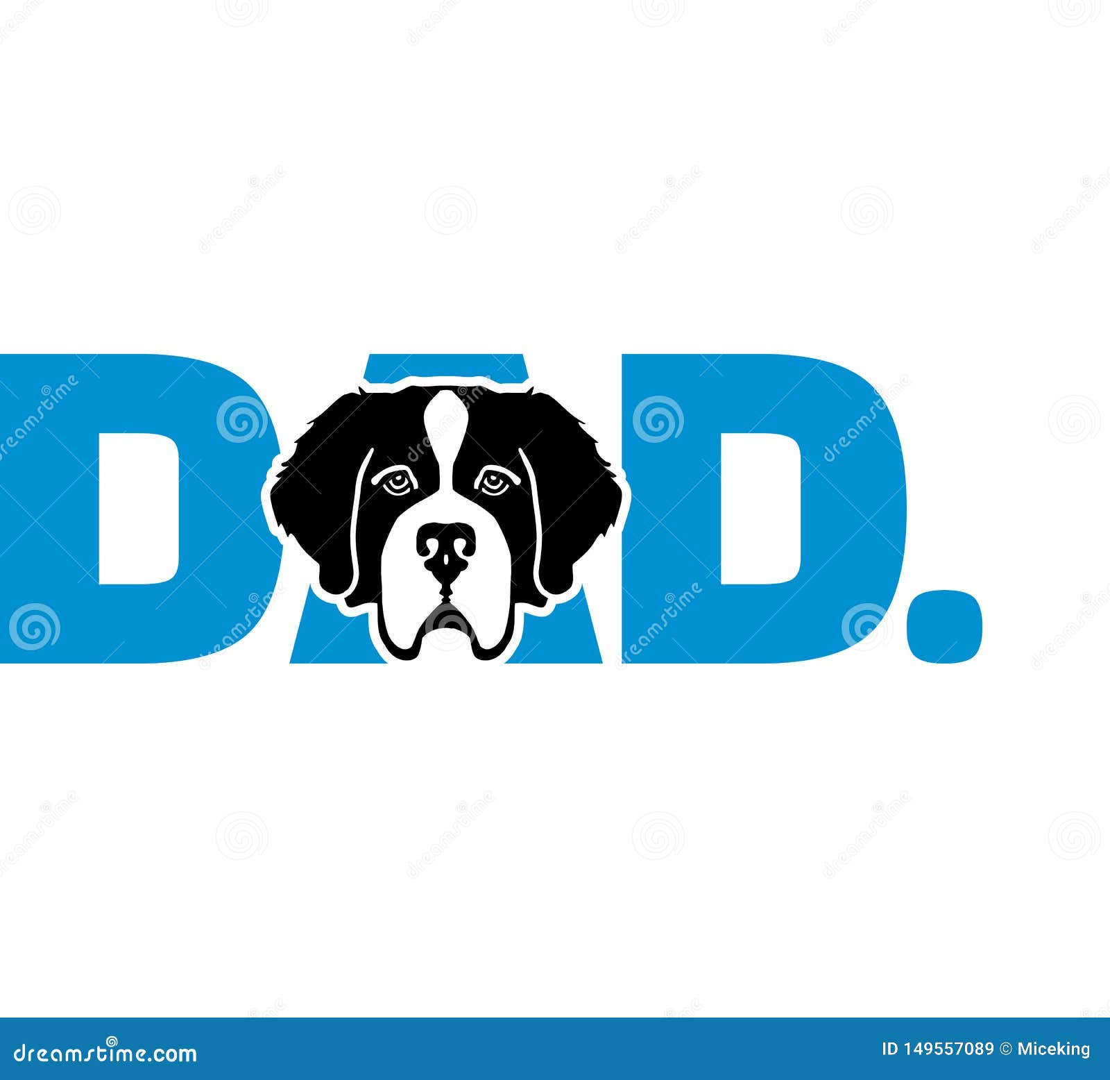 Saint Bernard dad in blue stock vector. Illustration of puppy - 149557089, image size:1600x1556
