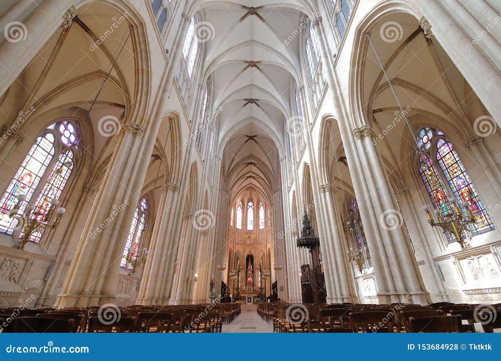 Saint Clotilde Basilica Church Paris France Stock Photo - Image of  cathedral, french: 153684928