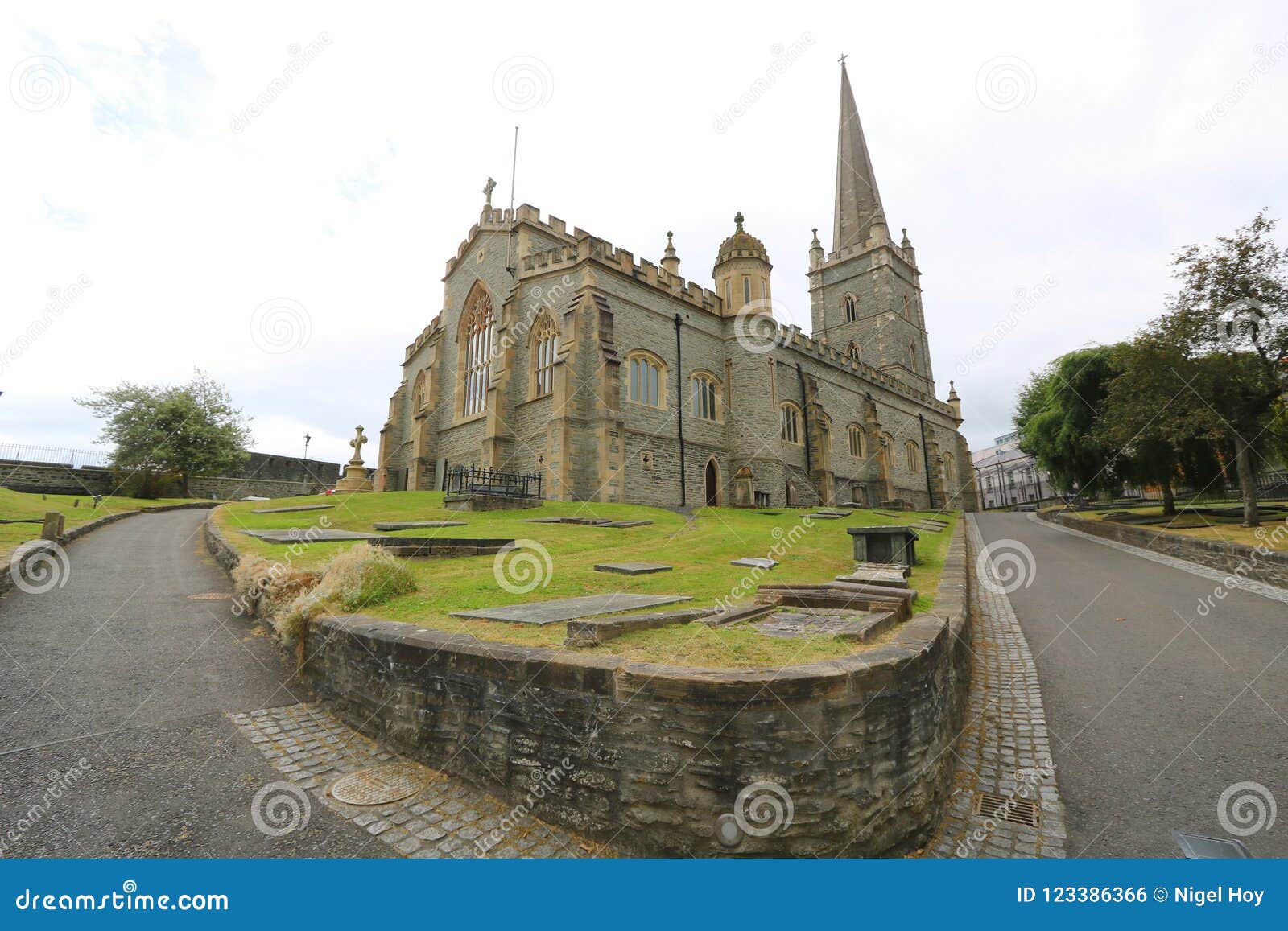 paths leading to city cathedral