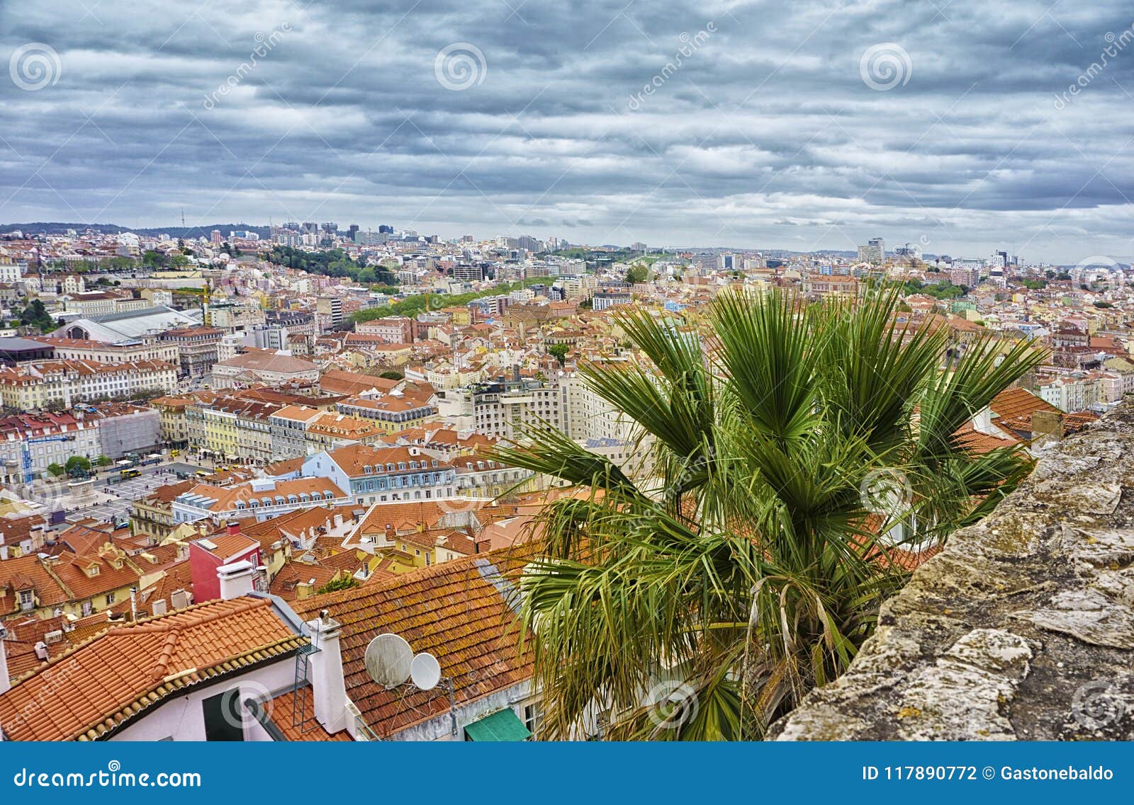 lisbon from saint george castle gardens, portugal