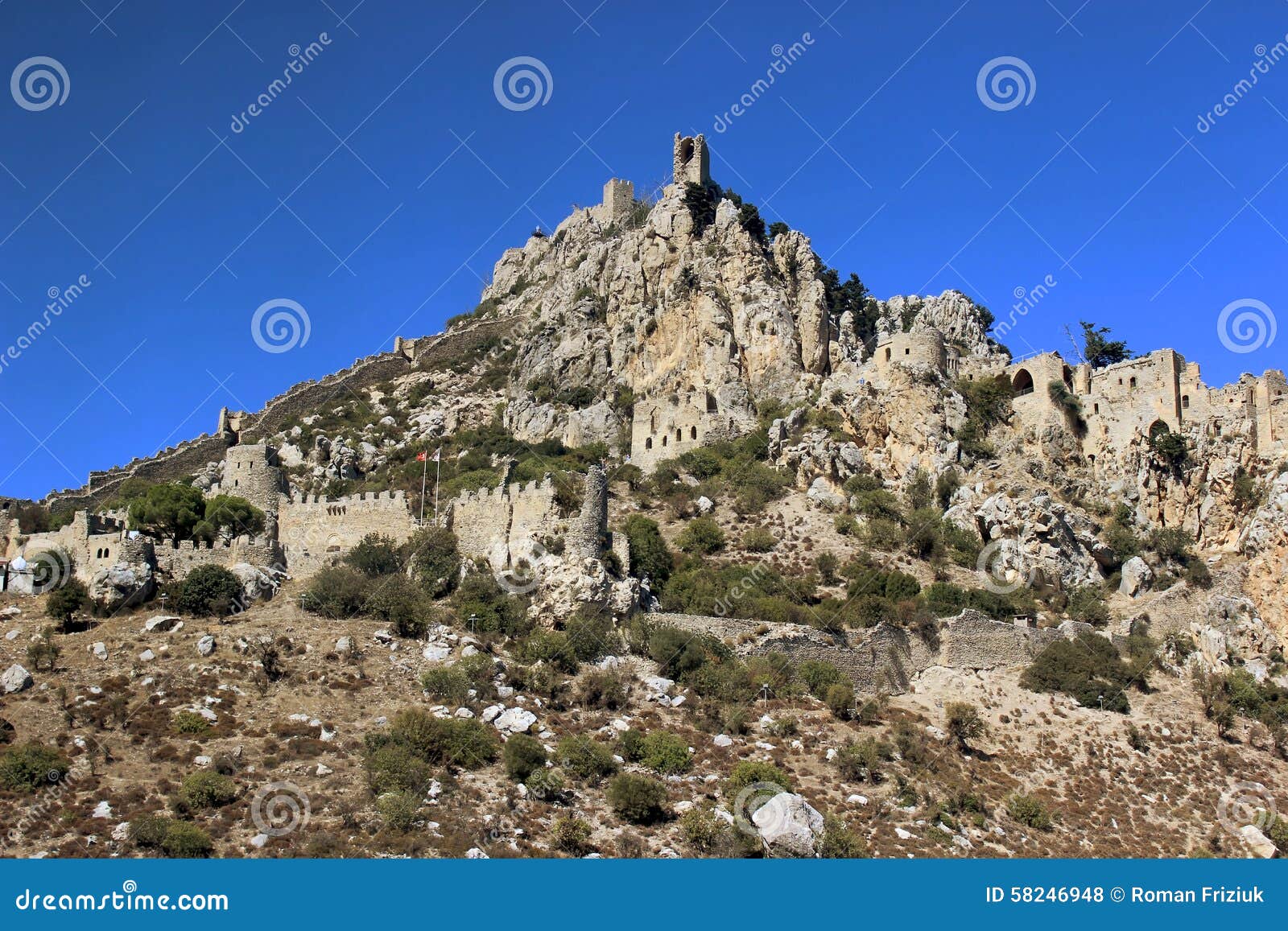 Saint Hilarion Castle on Mountain in Cyprus. Stock Photo Image of