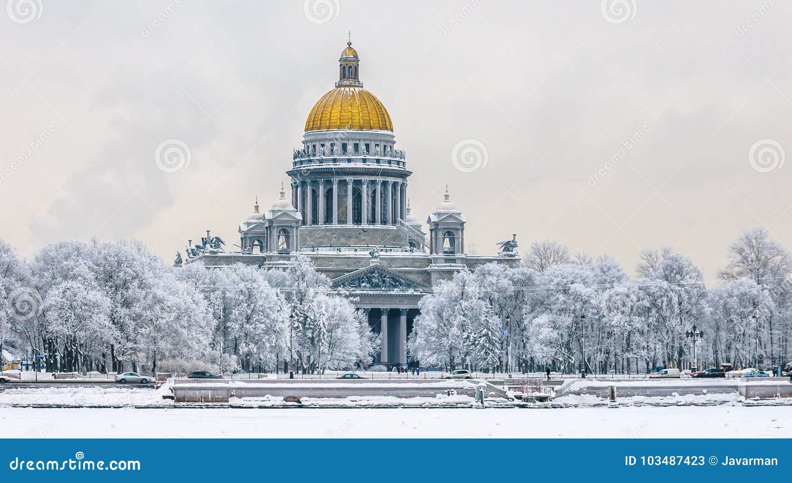 saint isaac`s cathedral in winter, saint petersburg, russia