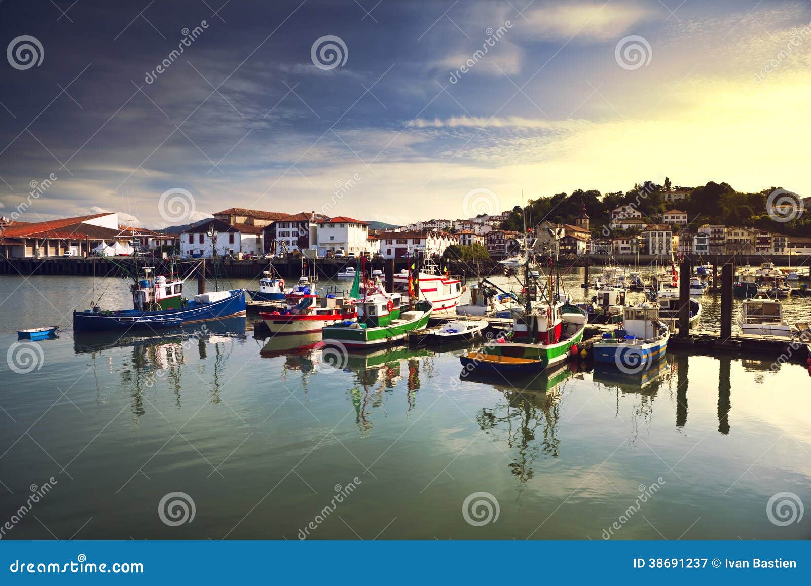 saint jean de luz harbor in france