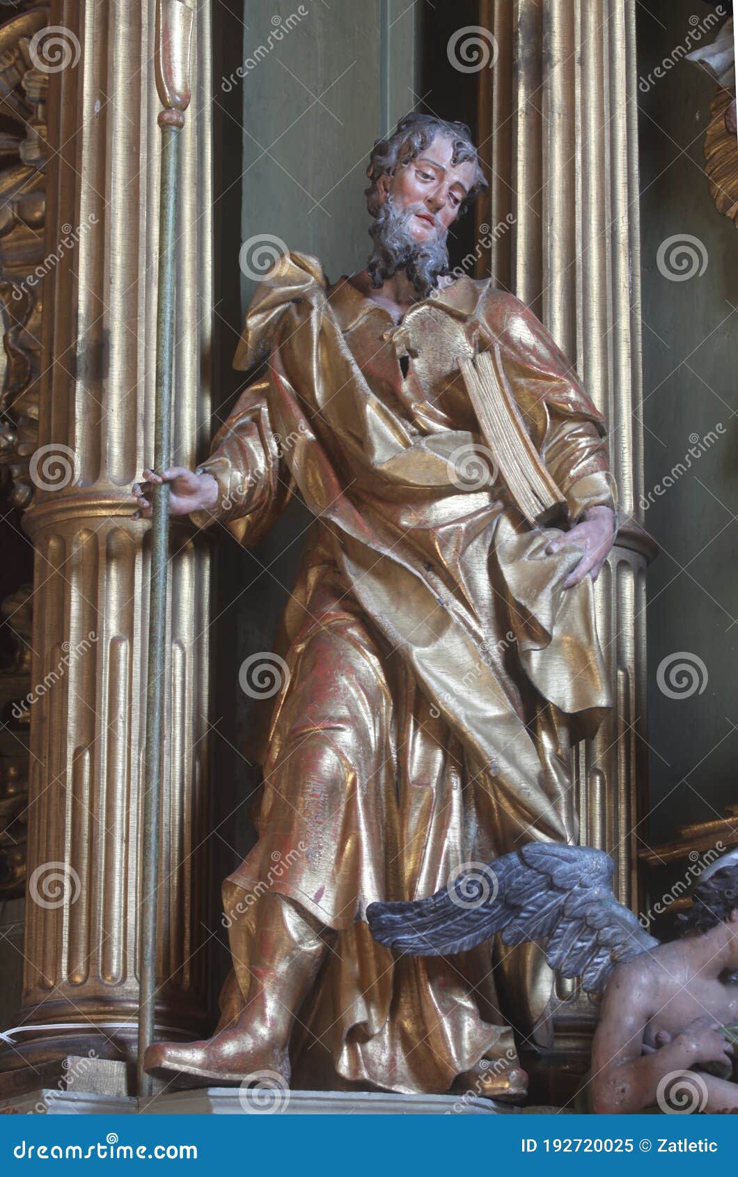 Saint Joachim Statue On The Main Altar In The Franciscan Church Of St