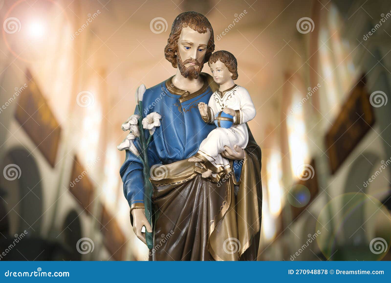 saint joseph and baby jesus catholic image