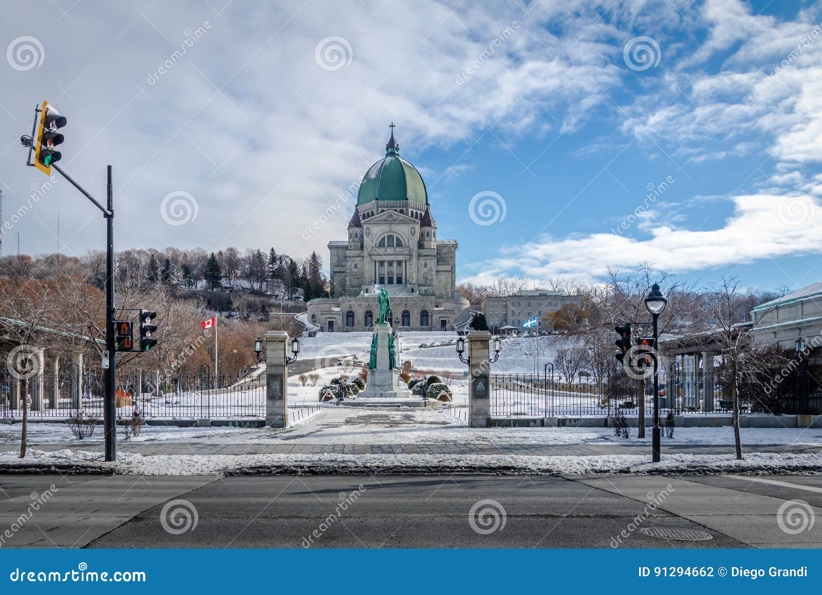 Saint Joseph Oratory with Snow Montreal, Quebec, Canada Stock Photo
