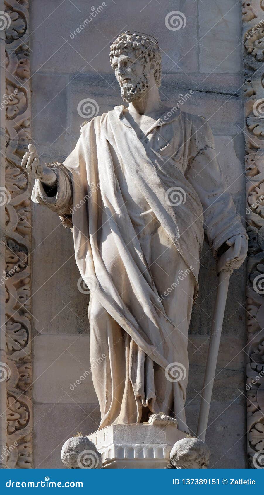 saint justin, statue on the milan cathedral