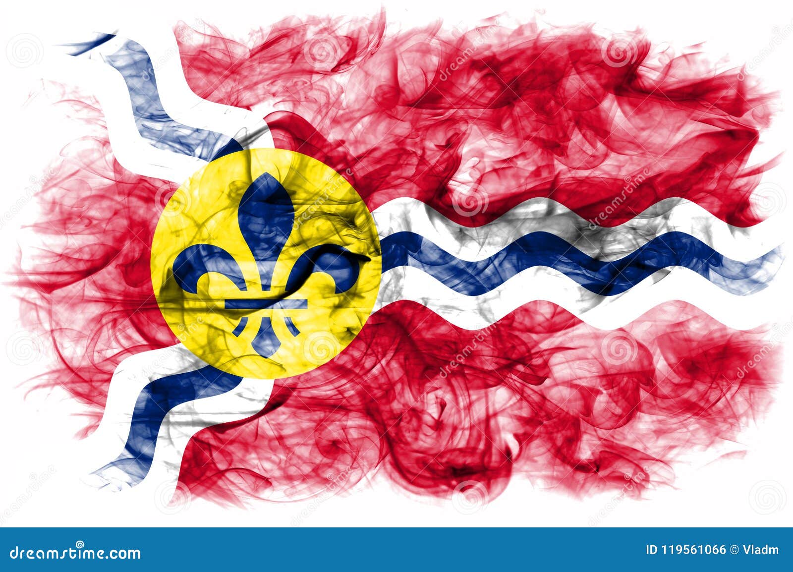 Saint Louis City Smoke Flag, Missouri State, United States of am Stock  Illustration - Illustration of geography, backdrop: 119561066