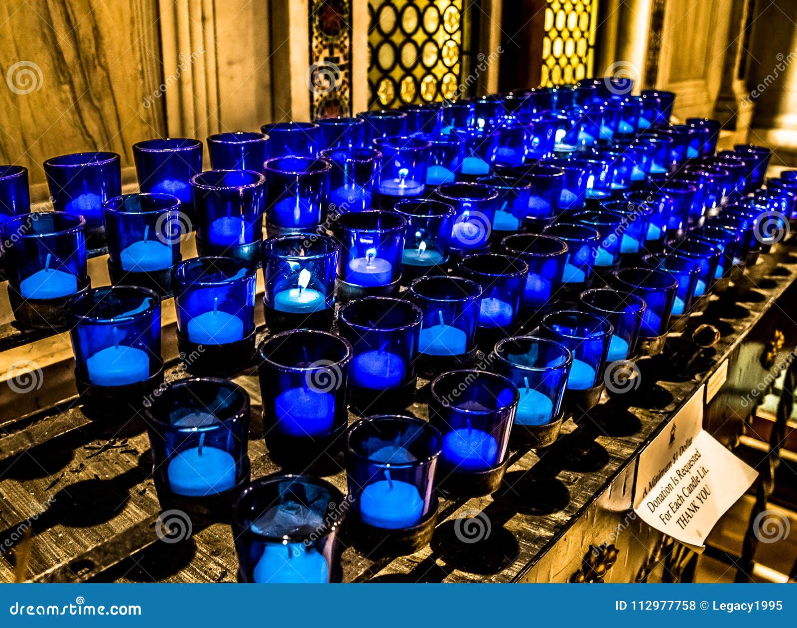 Saint Louis Basilica Side Altar Blue Prayer Candles Editorial Stock Photo - Image of prayer ...